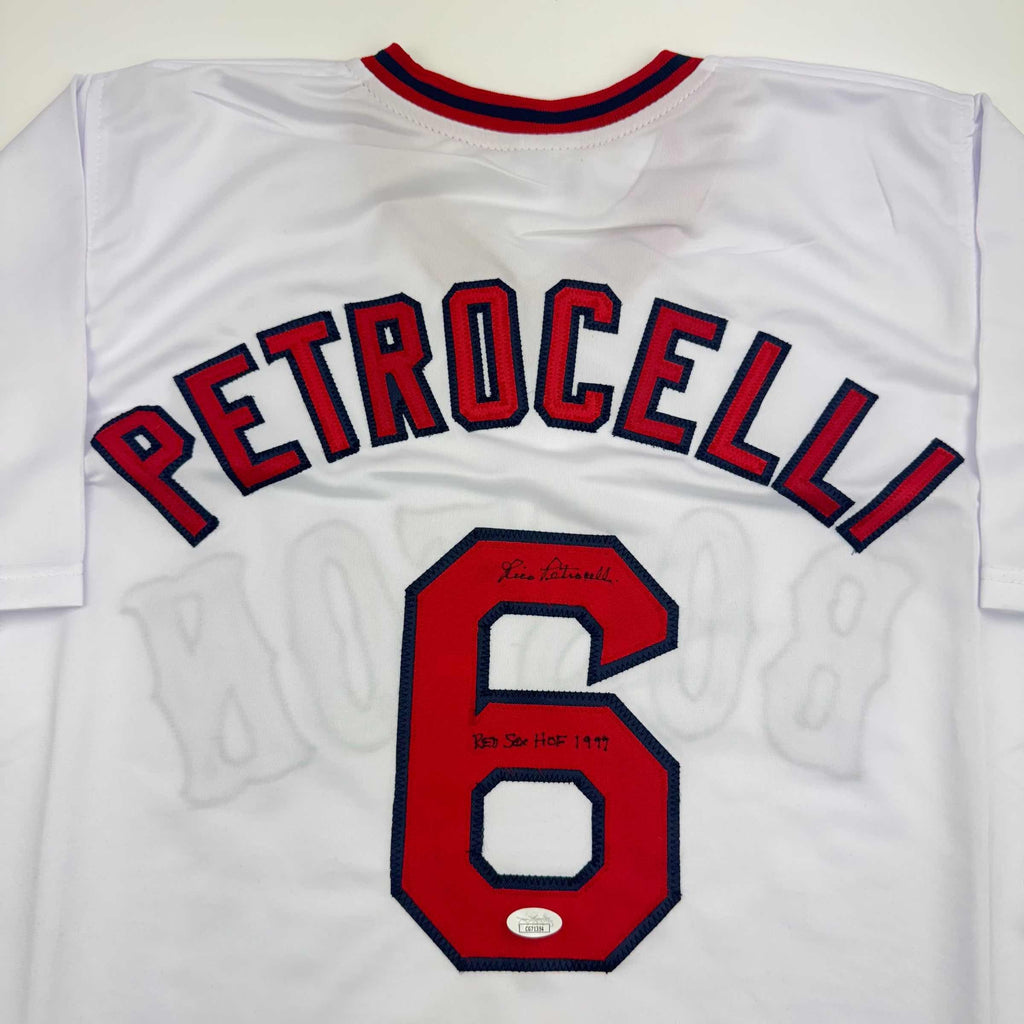 autographed-signed-rico-petrocelli-hof-1999-boston-white-baseball-jersey-jsa-coa