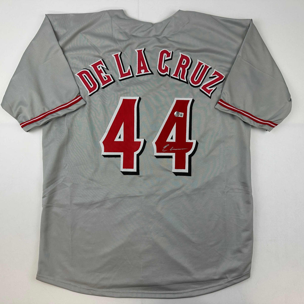 autographed-signed-elly-de-la-cruz-cincinnati-grey-baseball-jersey-beckett-bas-coa