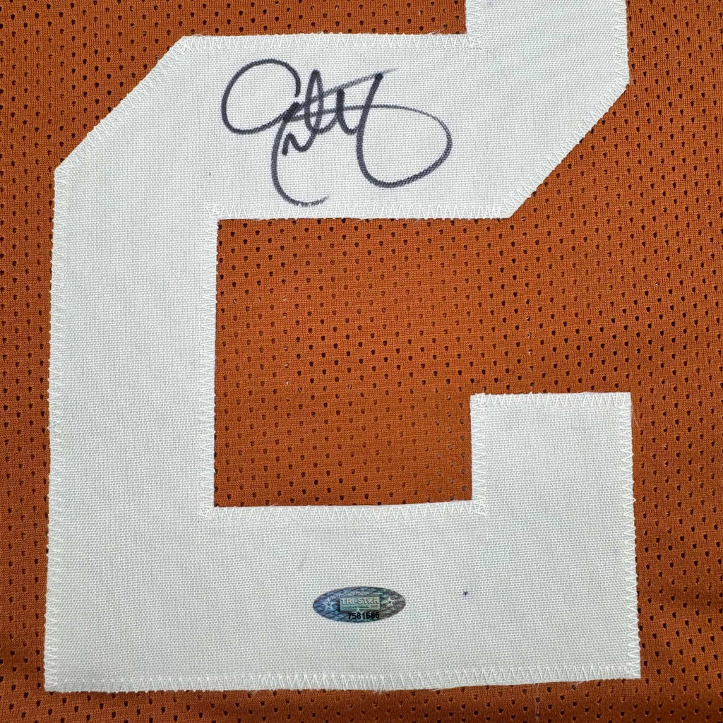 autographed-signed-eric-metcalf-texas-orange-college-football-jersey-beckett-bas-coa