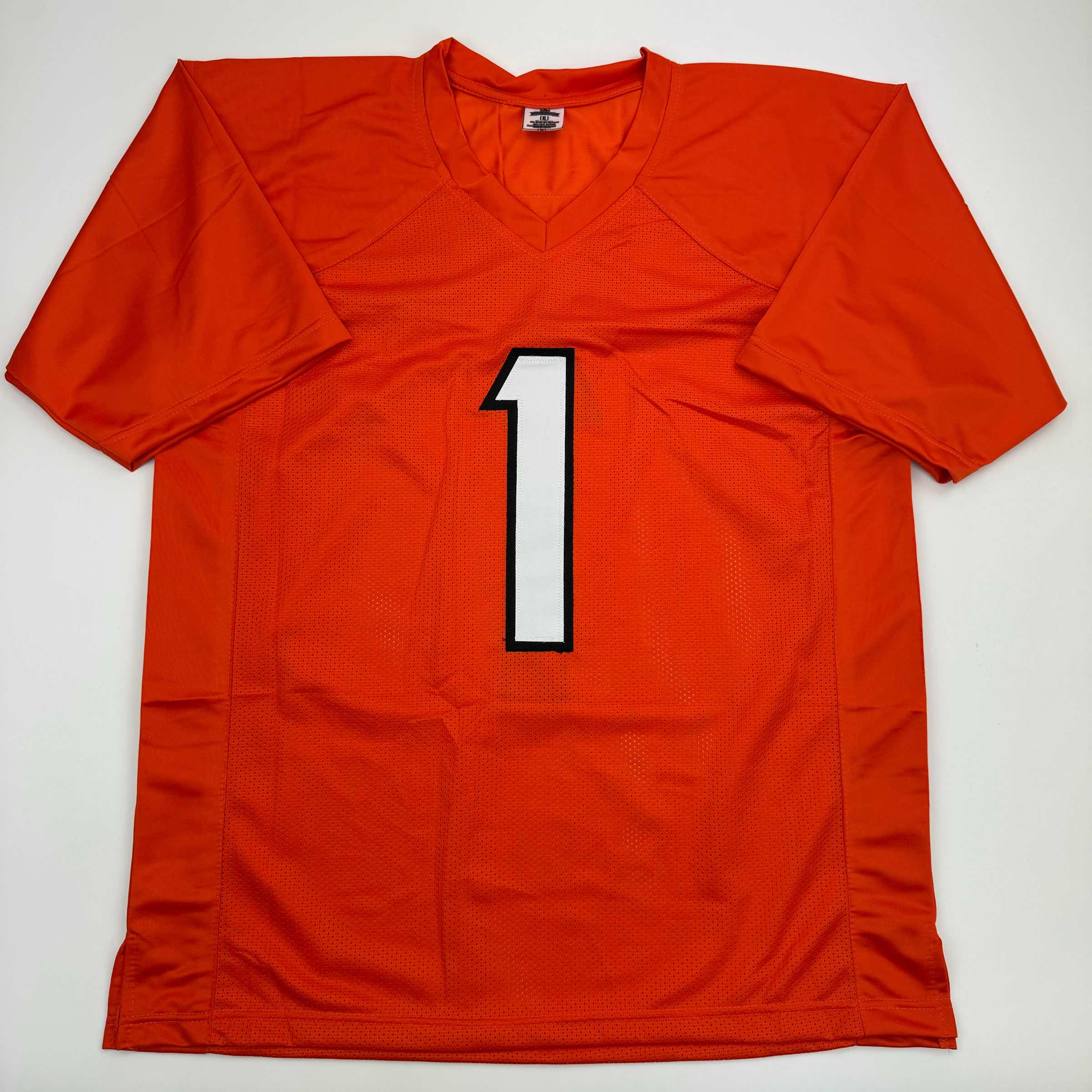 autographed-signed-jamarr-chase-cincinnati-orange-football-jersey-jsa-coa