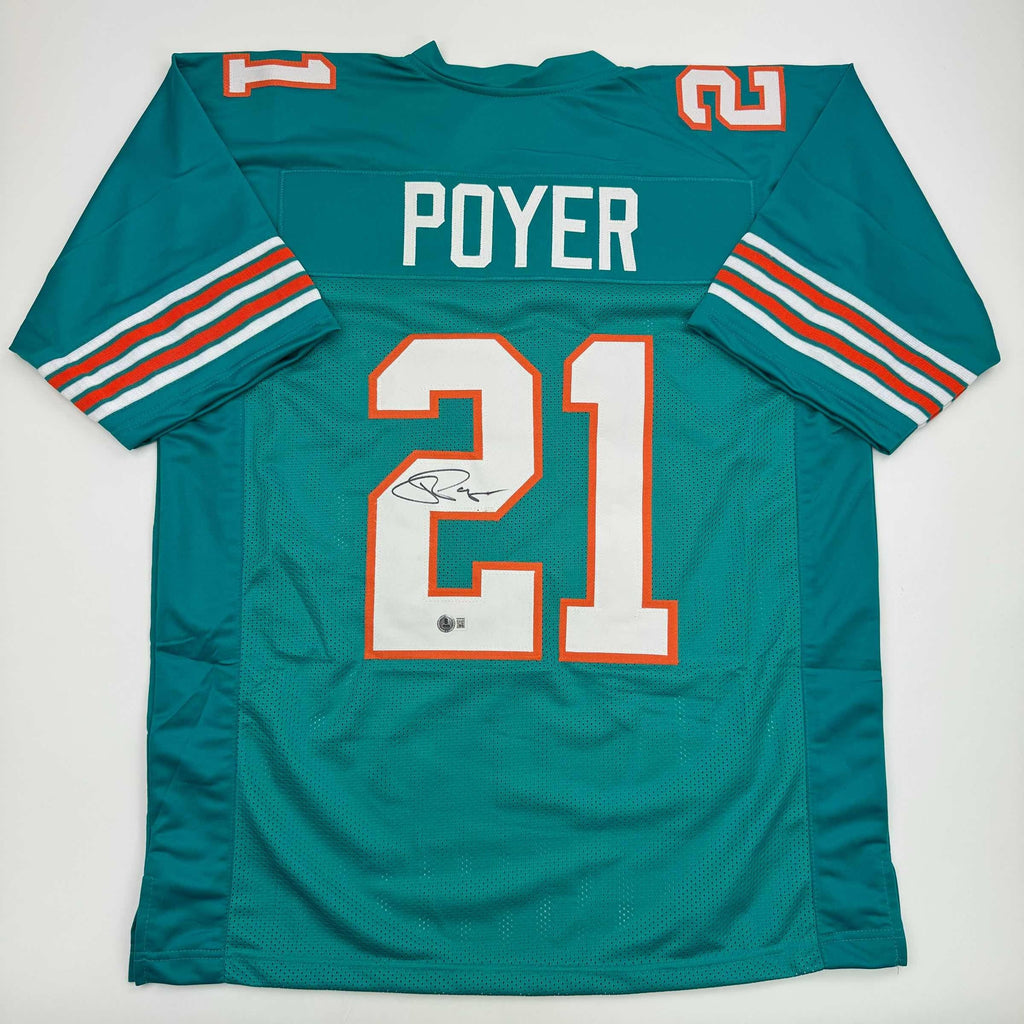 autographed-signed-jordan-poyer-miami-teal-football-jersey-beckett-bas-coa