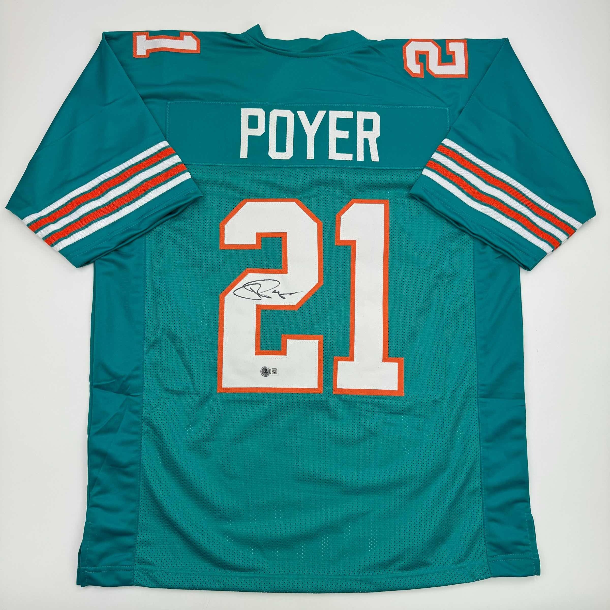 autographed-signed-jordan-poyer-miami-teal-football-jersey-beckett-bas-coa