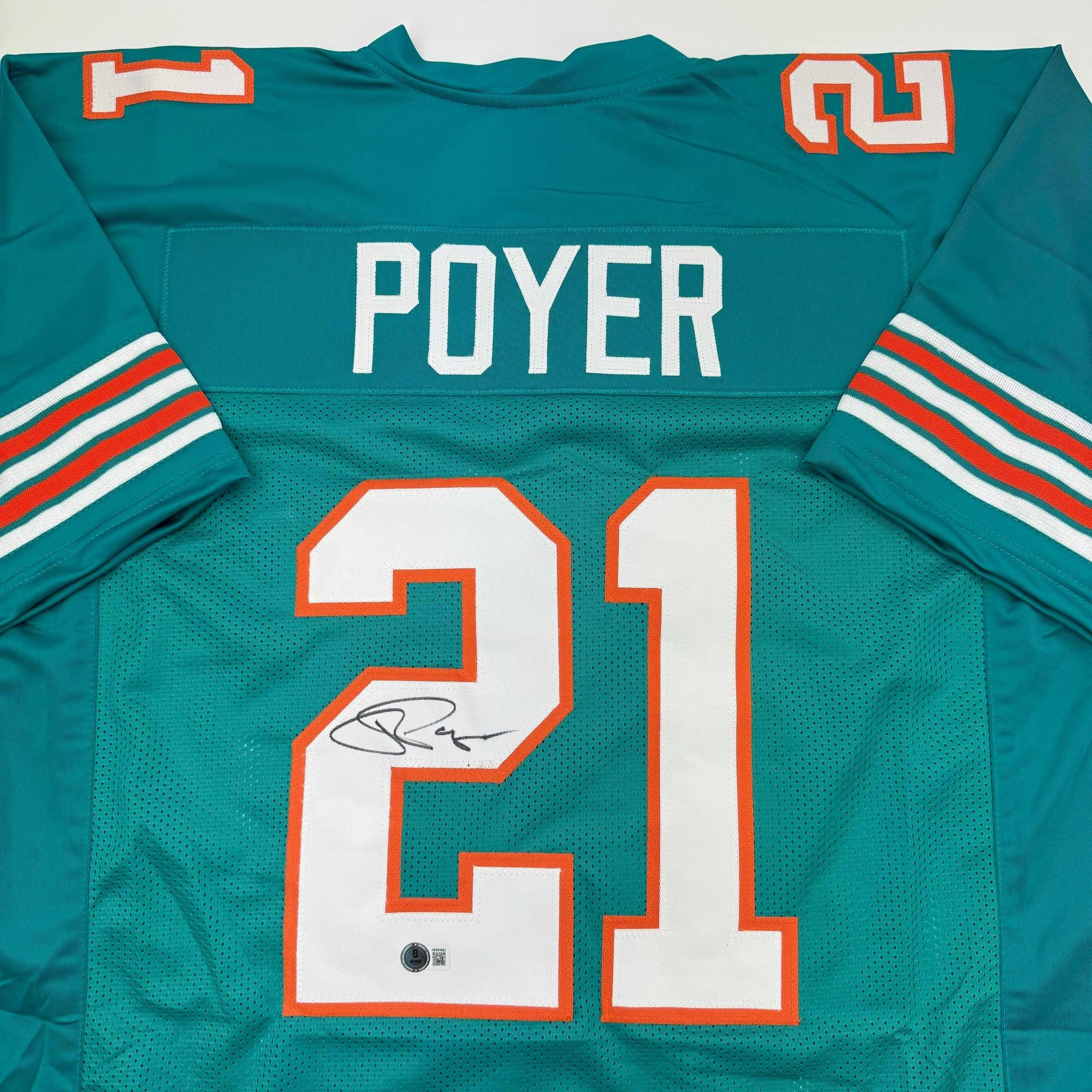 autographed-signed-jordan-poyer-miami-teal-football-jersey-beckett-bas-coa