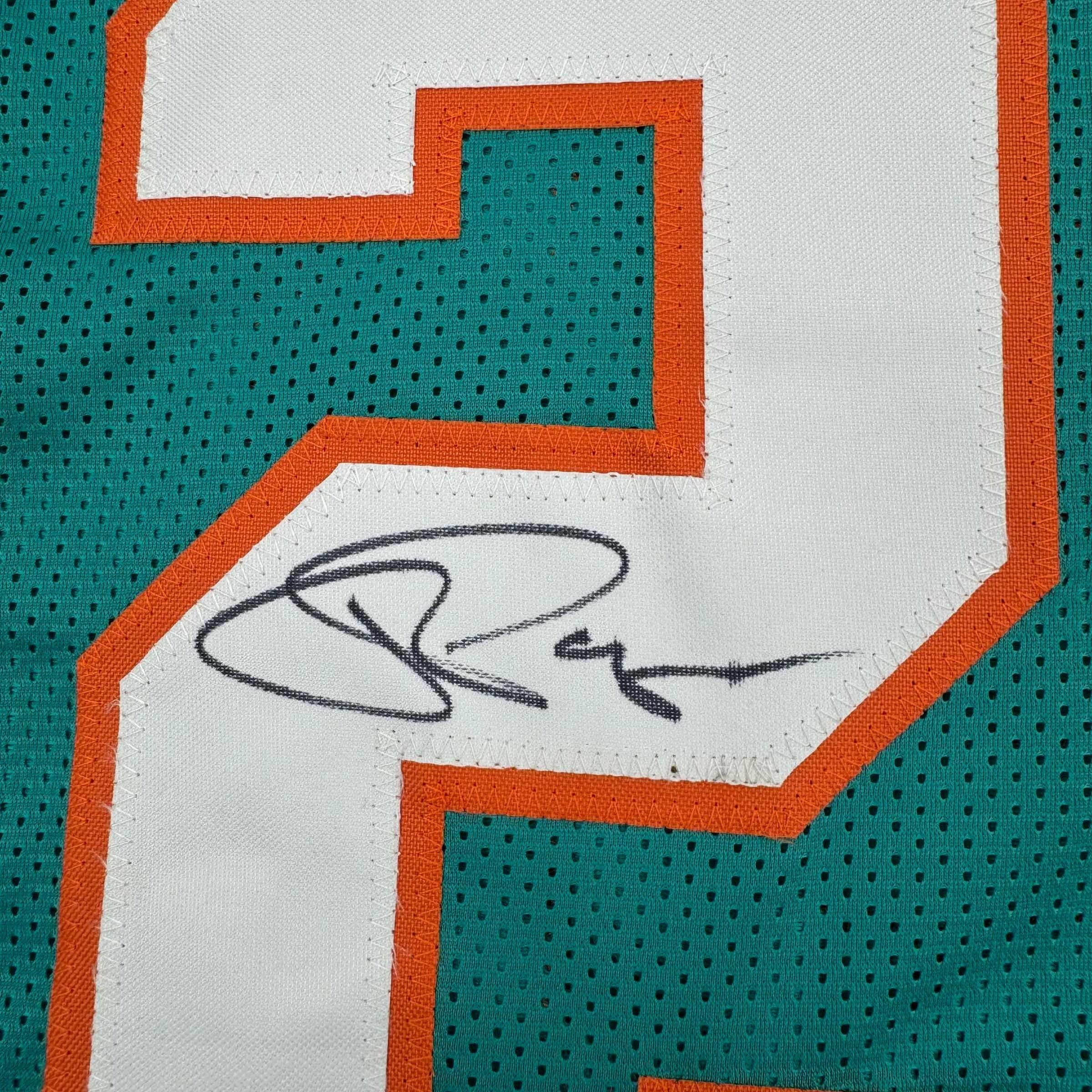 autographed-signed-jordan-poyer-miami-teal-football-jersey-beckett-bas-coa