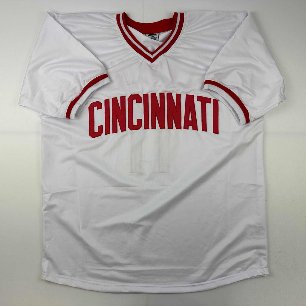 autographed-signed-barry-larkin-cincinnati-white-baseball-jersey-beckett-bas-coa