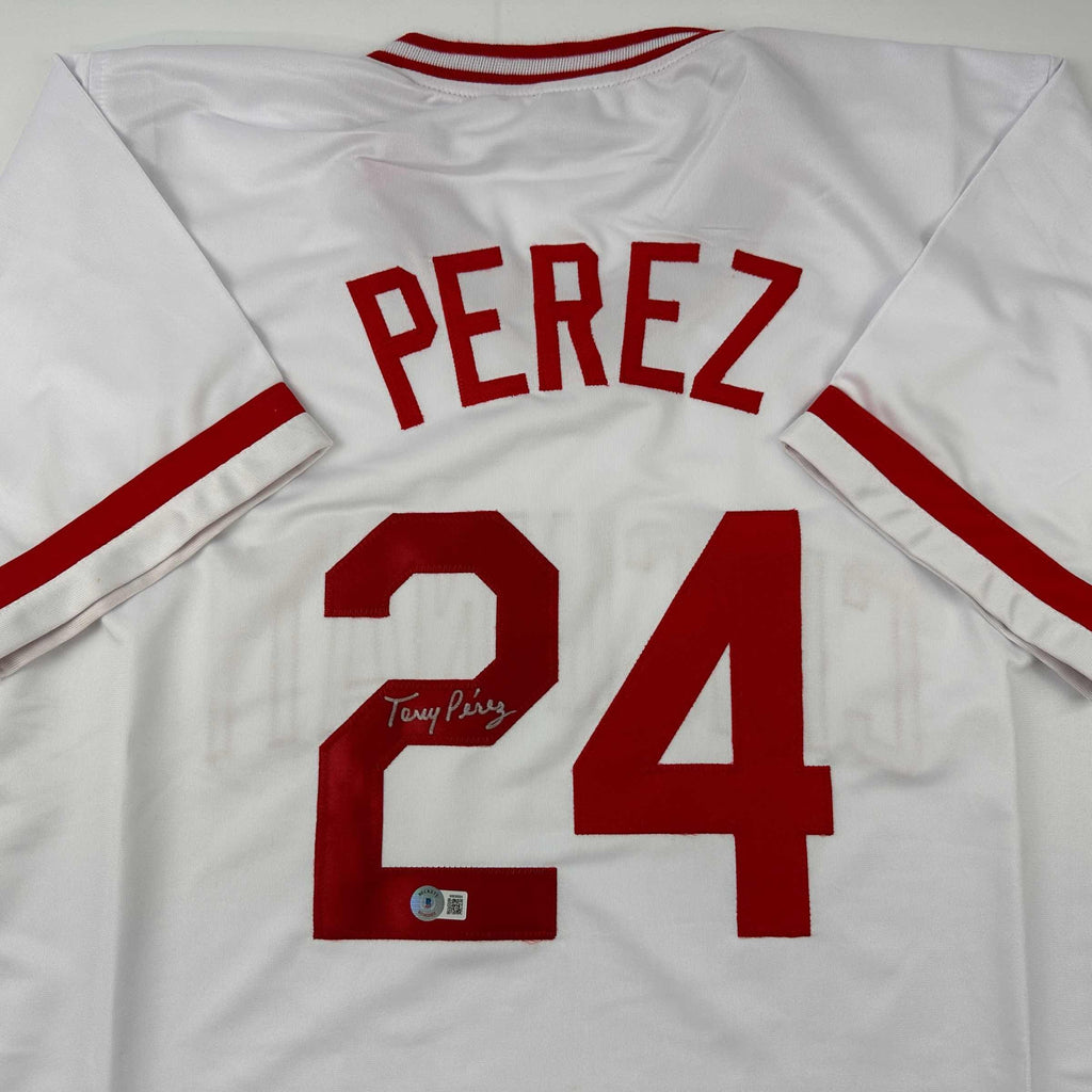 autographed-signed-tony-perez-cincinnati-white-baseball-jersey-beckett-bas-coa