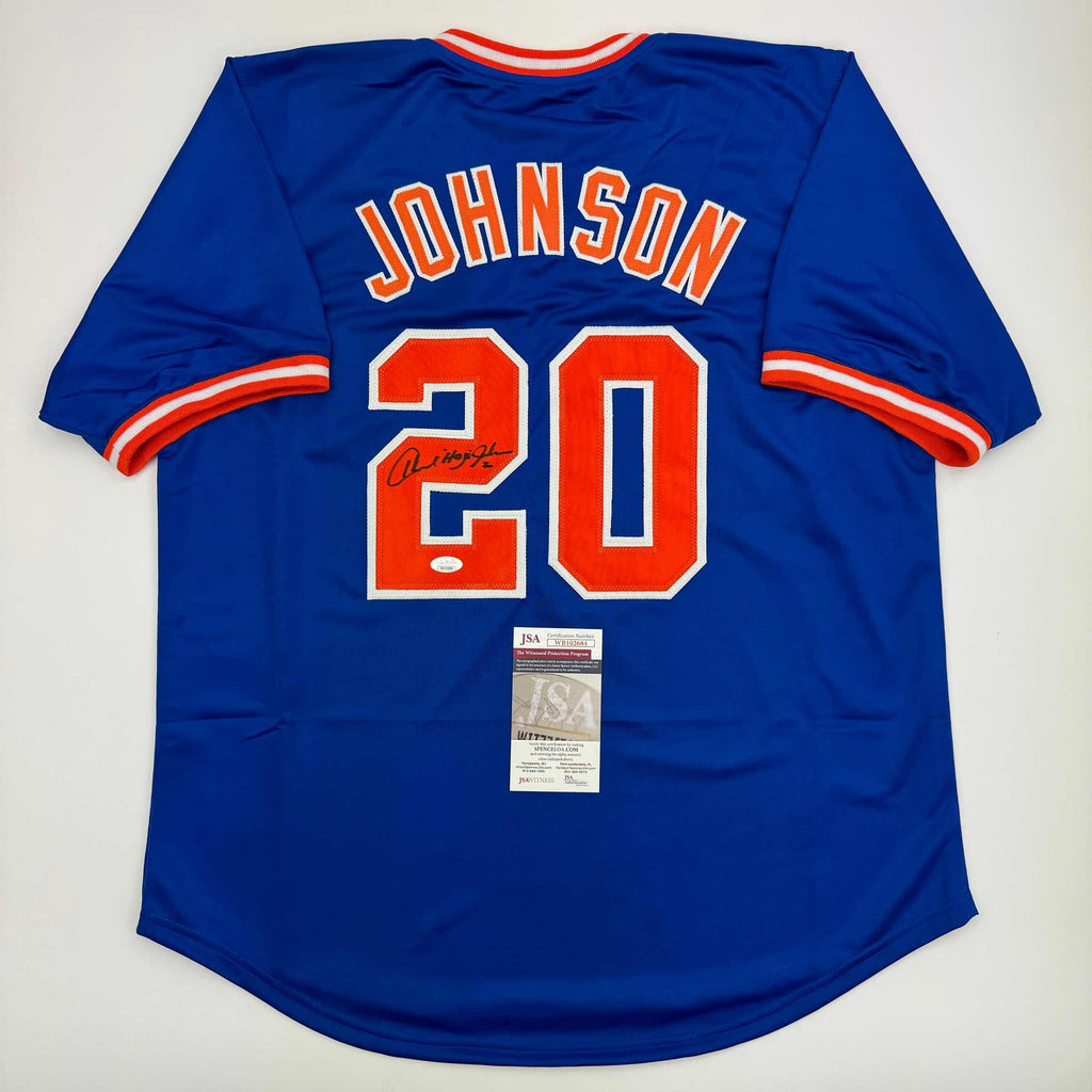 autographed-signed-howard-johnson-hojo-new-york-blue-baseball-jersey-jsa-coa