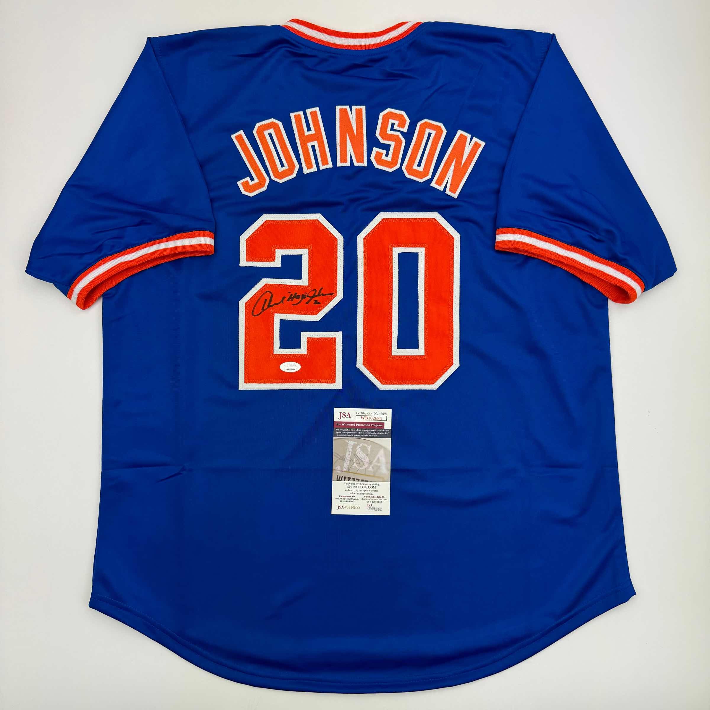 autographed-signed-howard-johnson-hojo-new-york-blue-baseball-jersey-jsa-coa