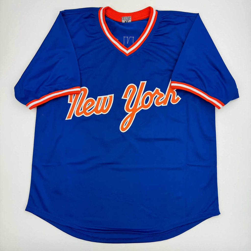 autographed-signed-howard-johnson-hojo-new-york-blue-baseball-jersey-jsa-coa