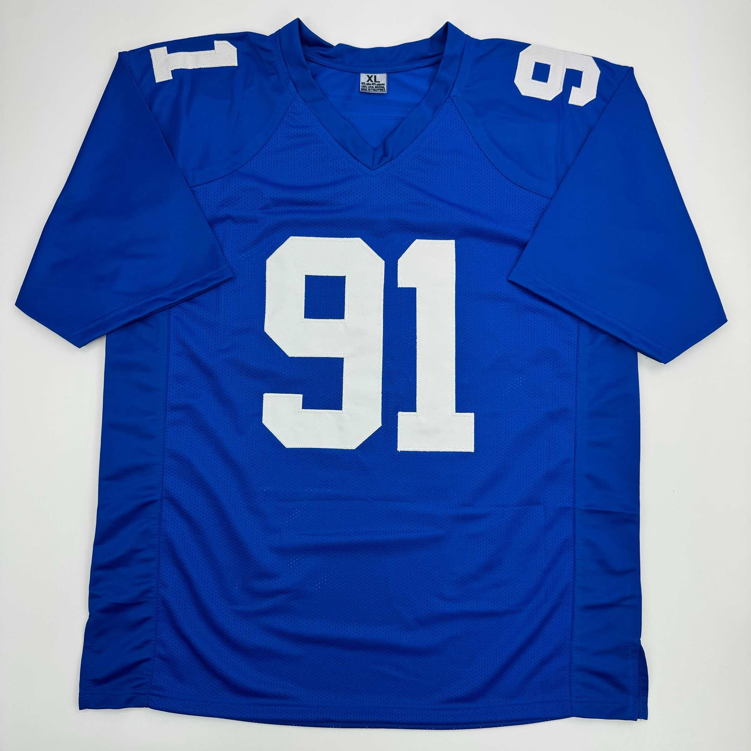 autographed-signed-justin-tuck-new-york-blue-football-jersey-jsa-coa
