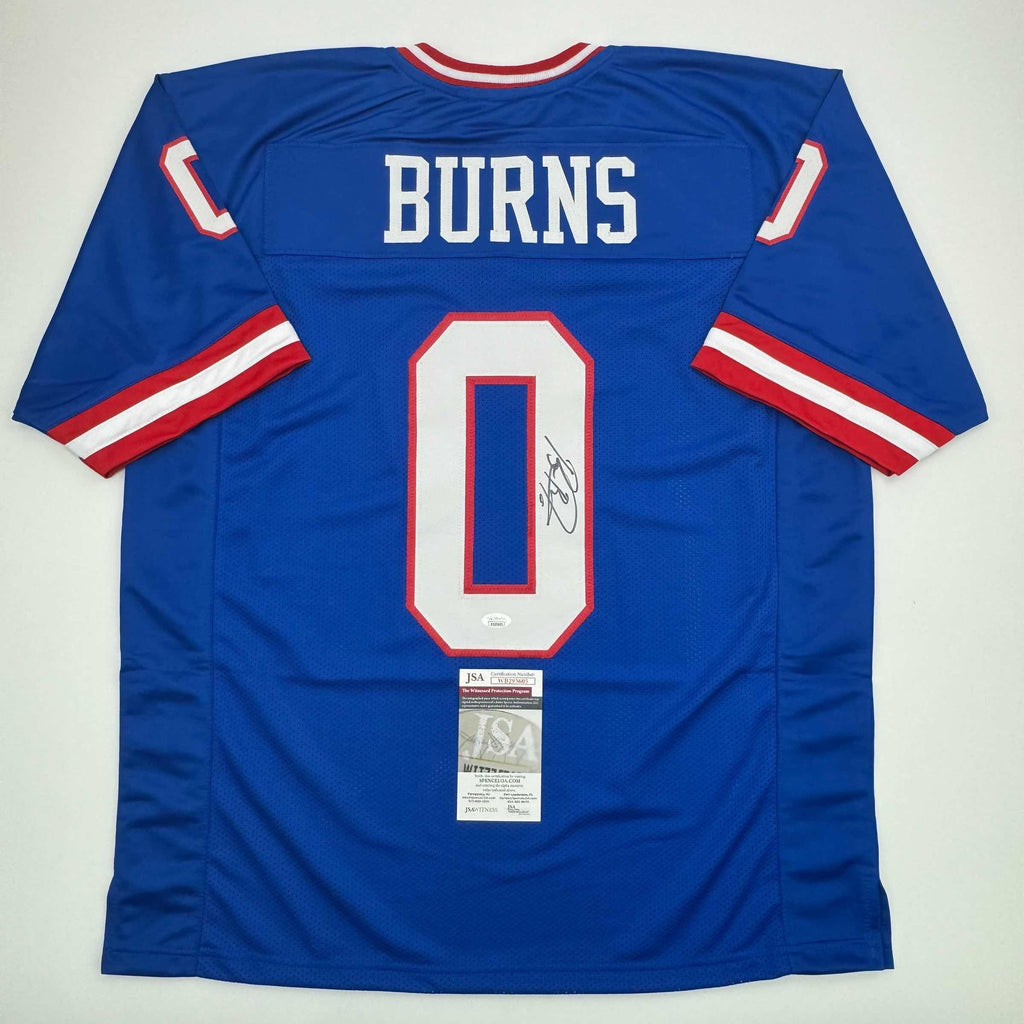 autographed-signed-brian-burns-new-york-retro-blue-football-jersey-jsa-coa