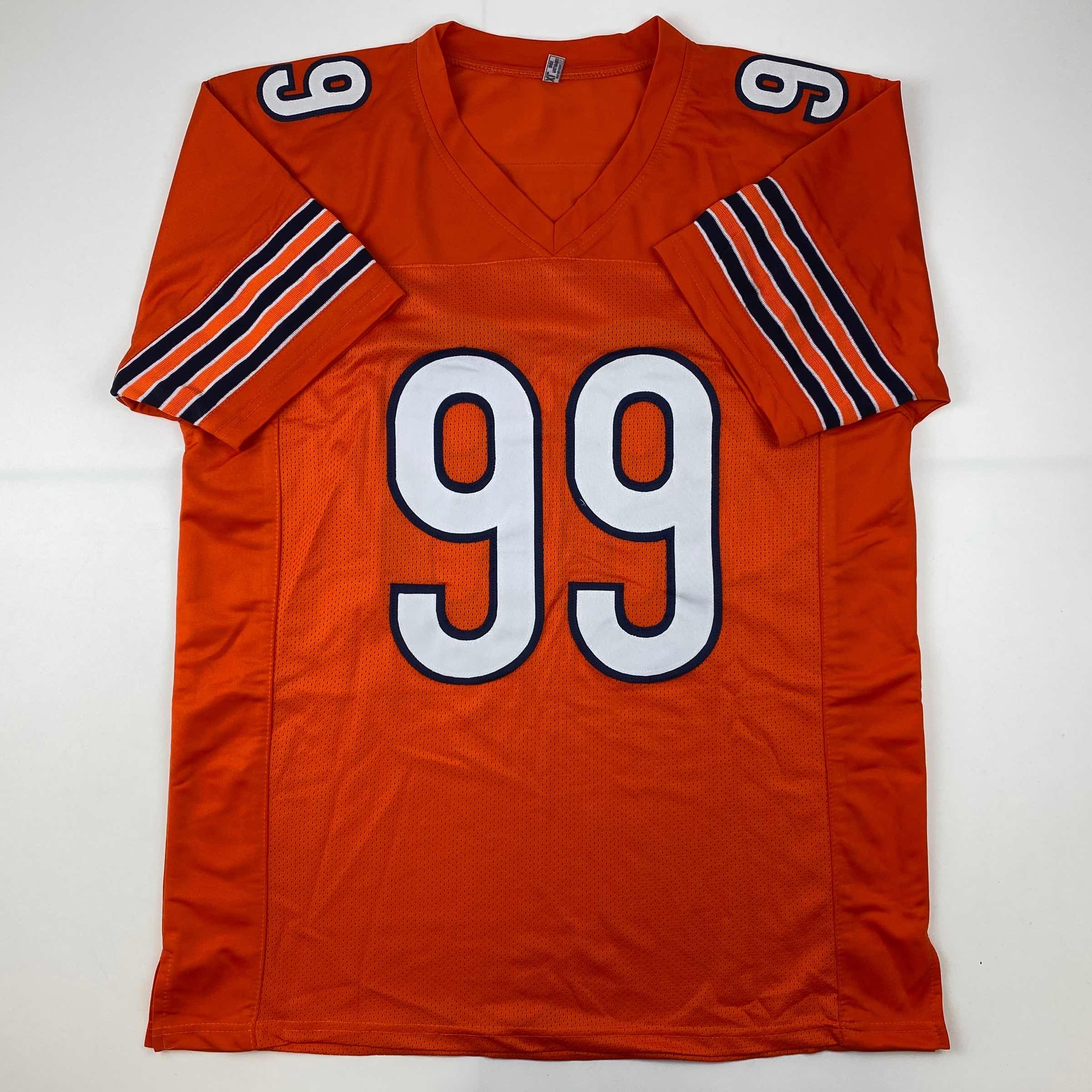 autographed-signed-dan-hampton-hof-2002-chicago-orange-football-jersey-beckett-bas-coa