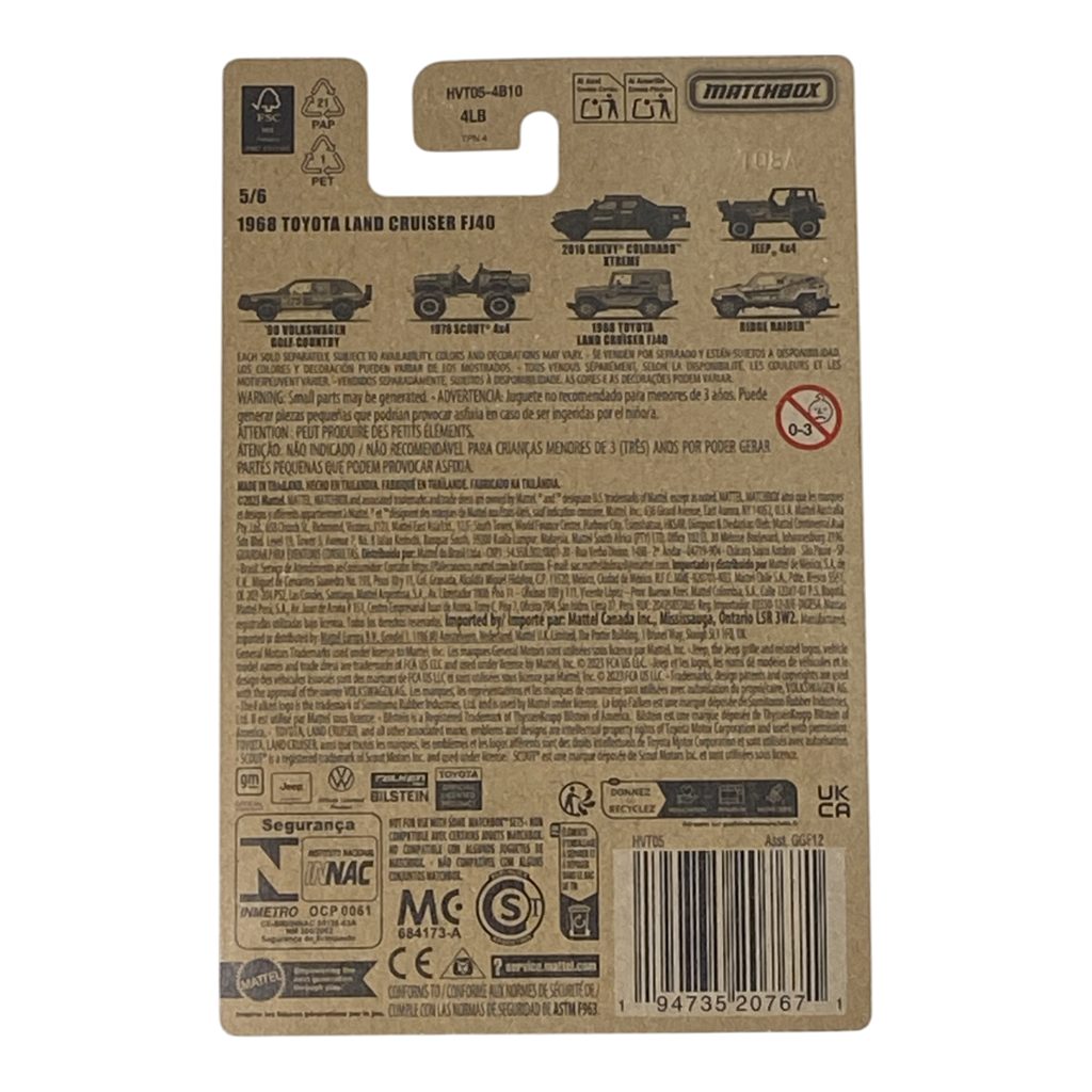 Matchbox 1968 Toyota Land Cruiser FJ40 - Matchbox Off Road Rally Series 5/6