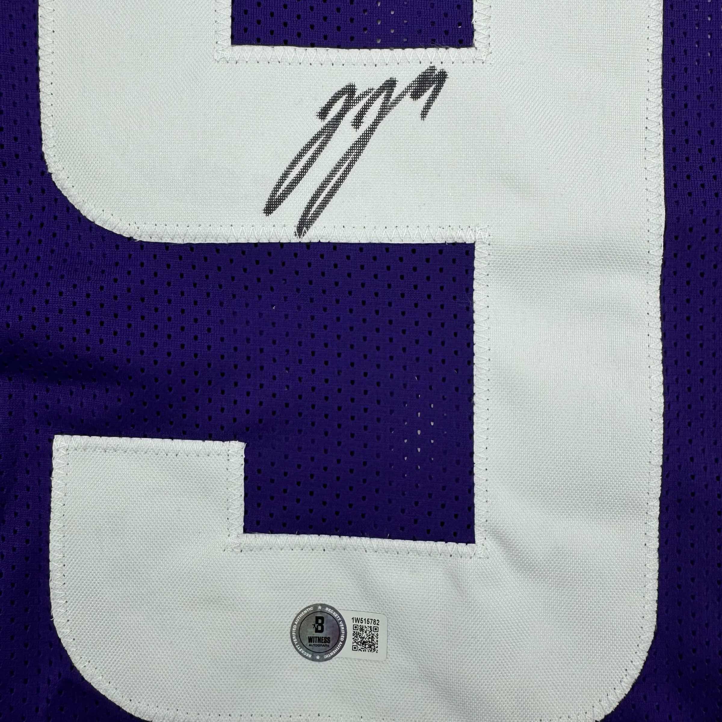 autographed-signed-j-j-jj-mccarthy-minnesota-purple-football-jersey-beckett-bas-coa