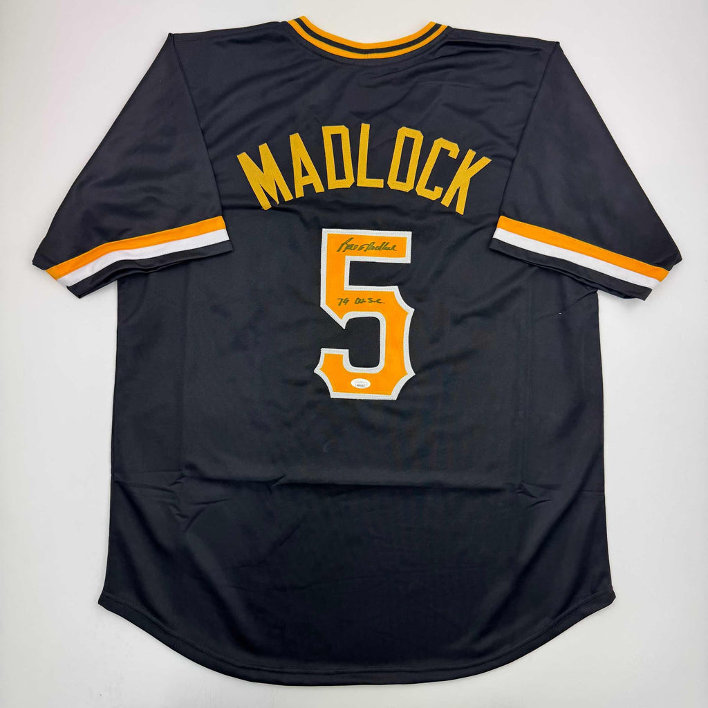 autographed-signed-bill-madlock-pittsburgh-black-baseball-jersey-jsa-coa