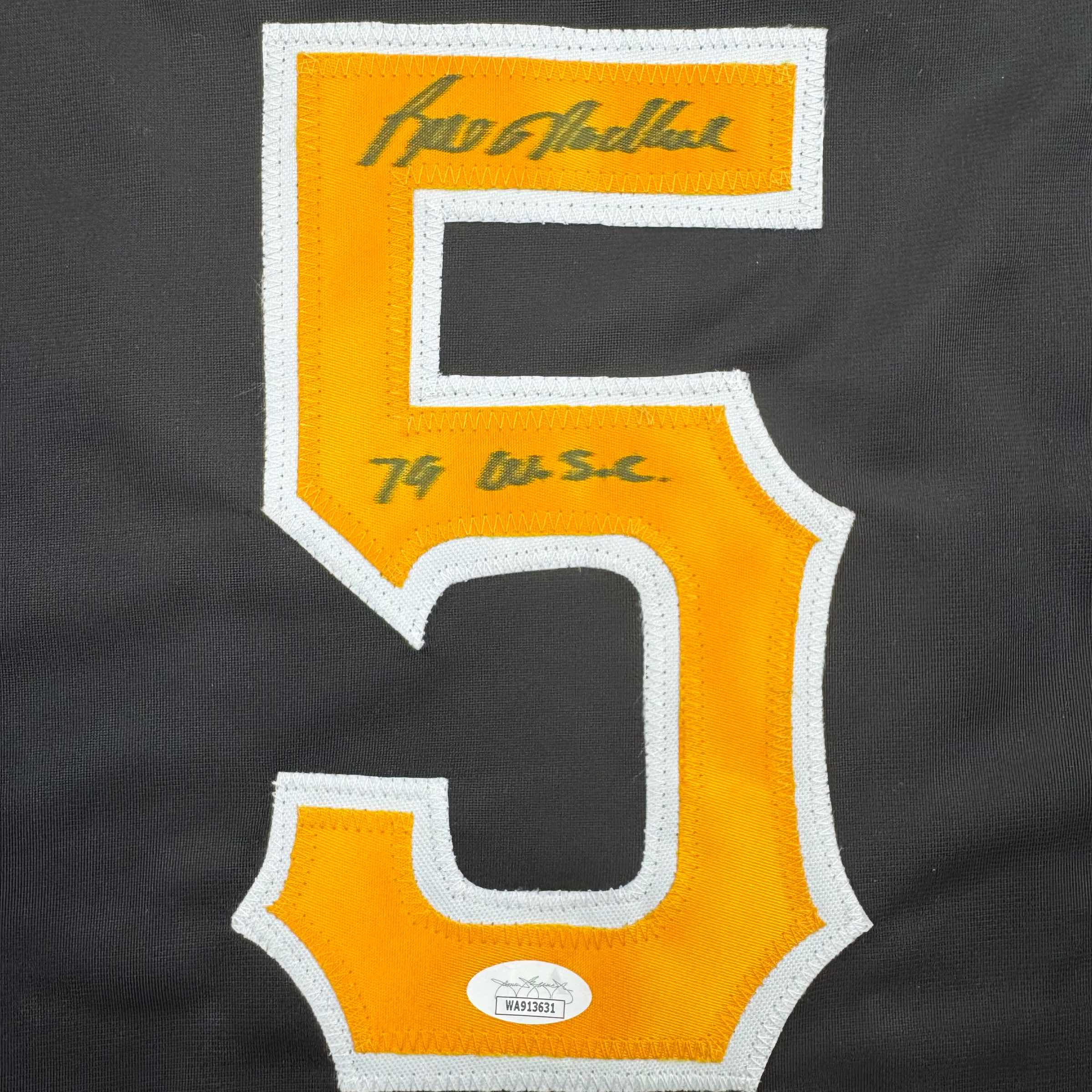 autographed-signed-bill-madlock-pittsburgh-black-baseball-jersey-jsa-coa