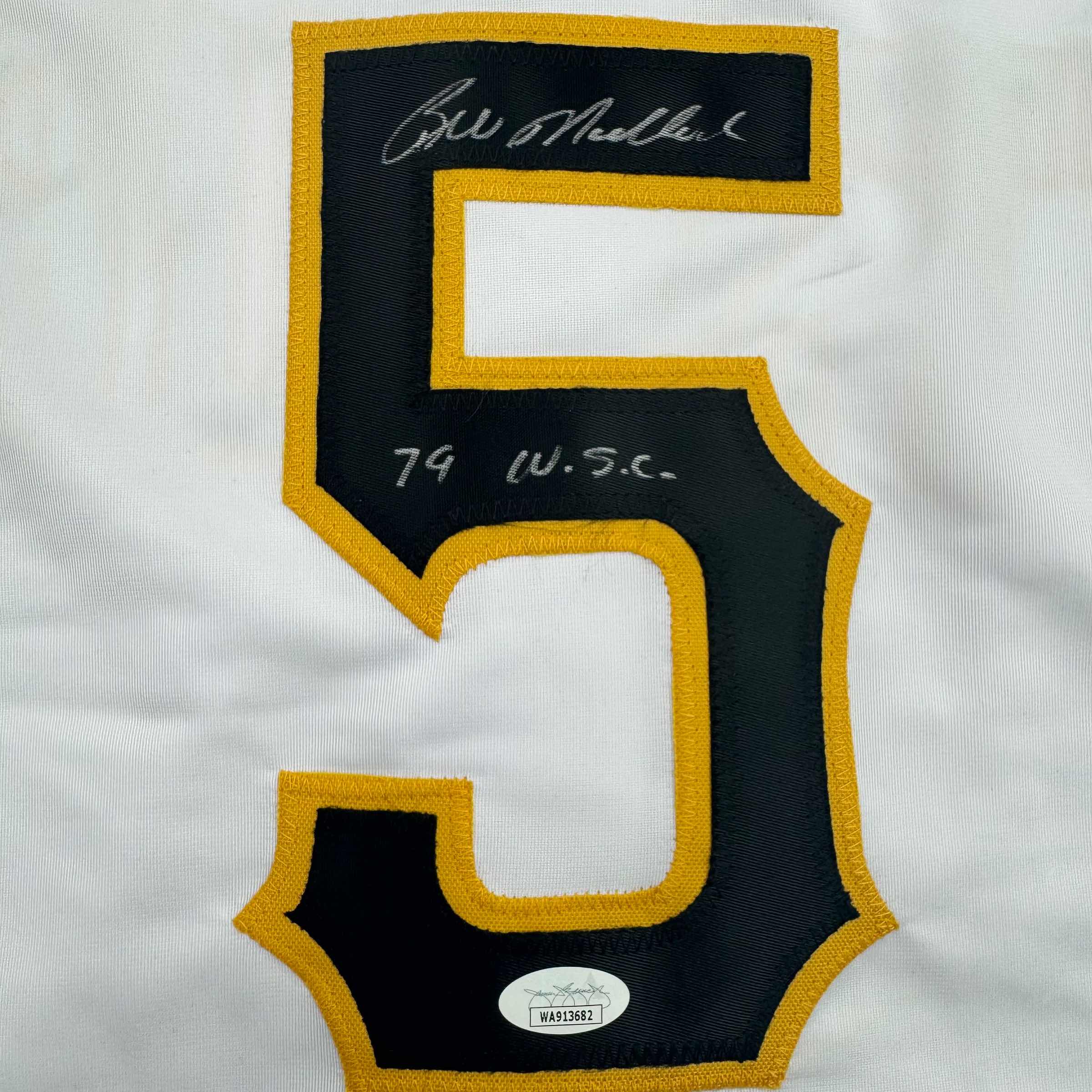 autographed-signed-bill-madlock-pittsburgh-white-baseball-jersey-jsa-coa