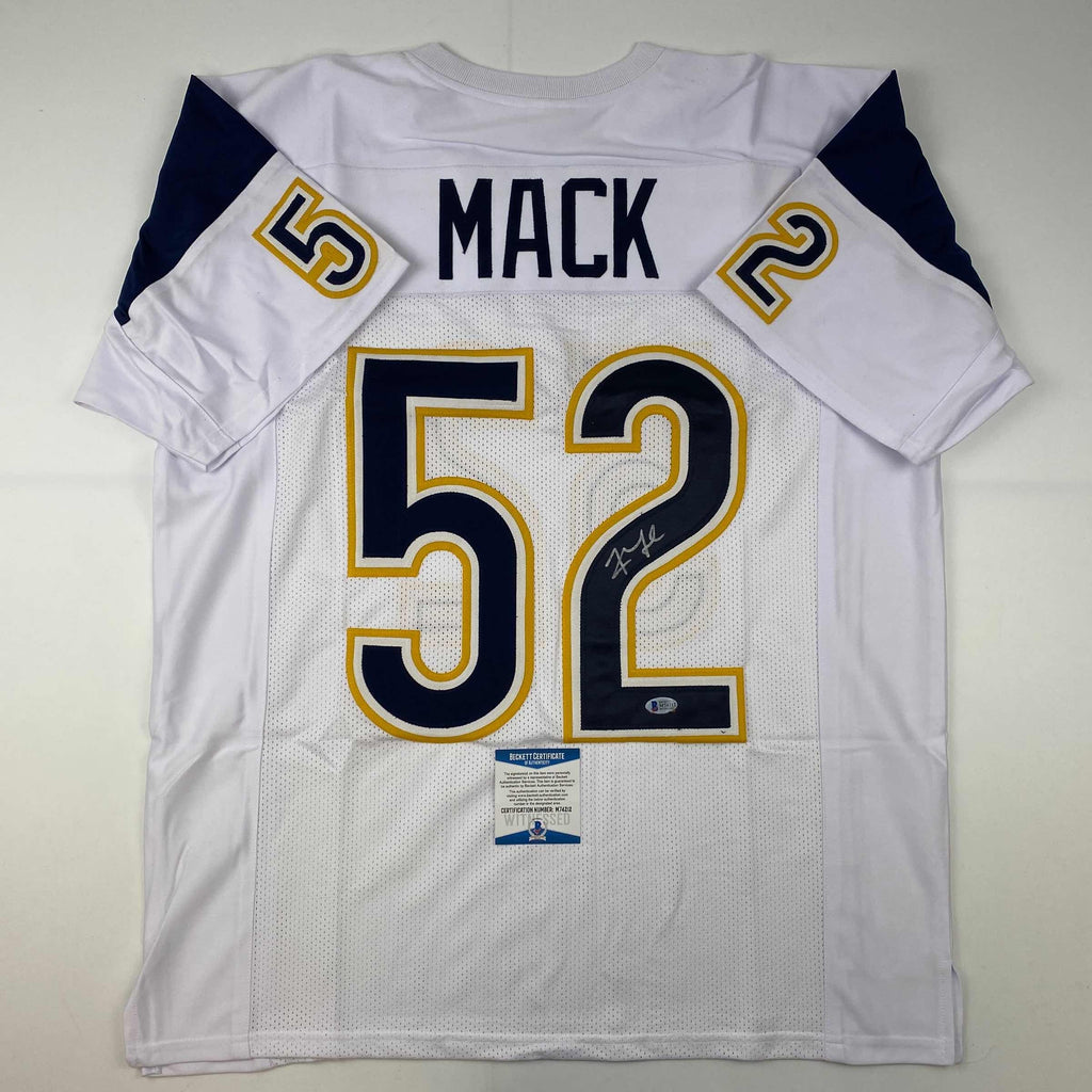 autographed-signed-khalil-mack-los-angeles-la-white-football-jersey-beckett-bas-coa
