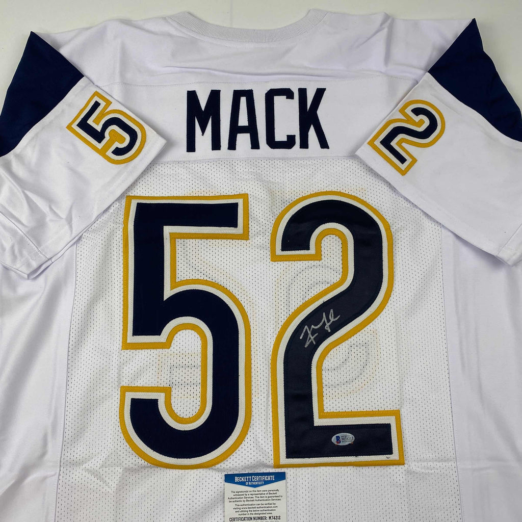 autographed-signed-khalil-mack-los-angeles-la-white-football-jersey-beckett-bas-coa