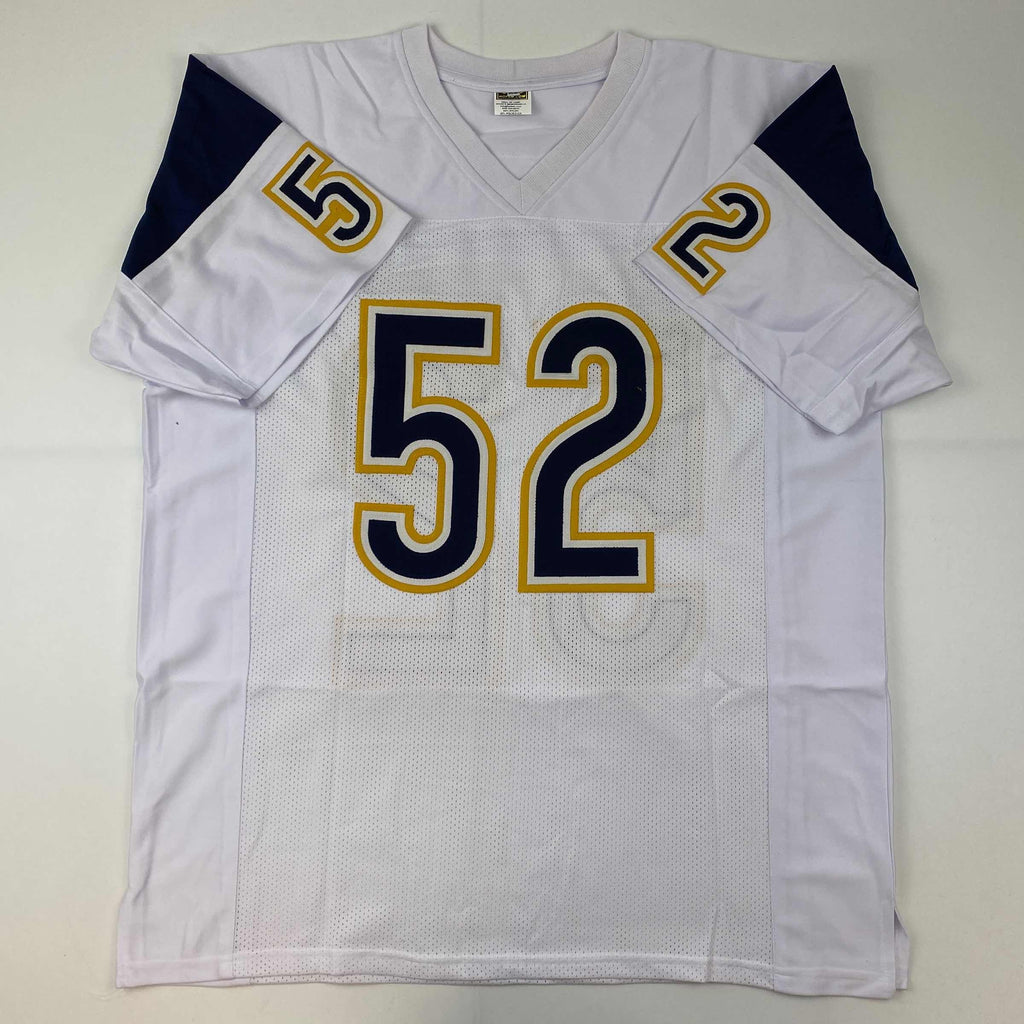 autographed-signed-khalil-mack-los-angeles-la-white-football-jersey-beckett-bas-coa