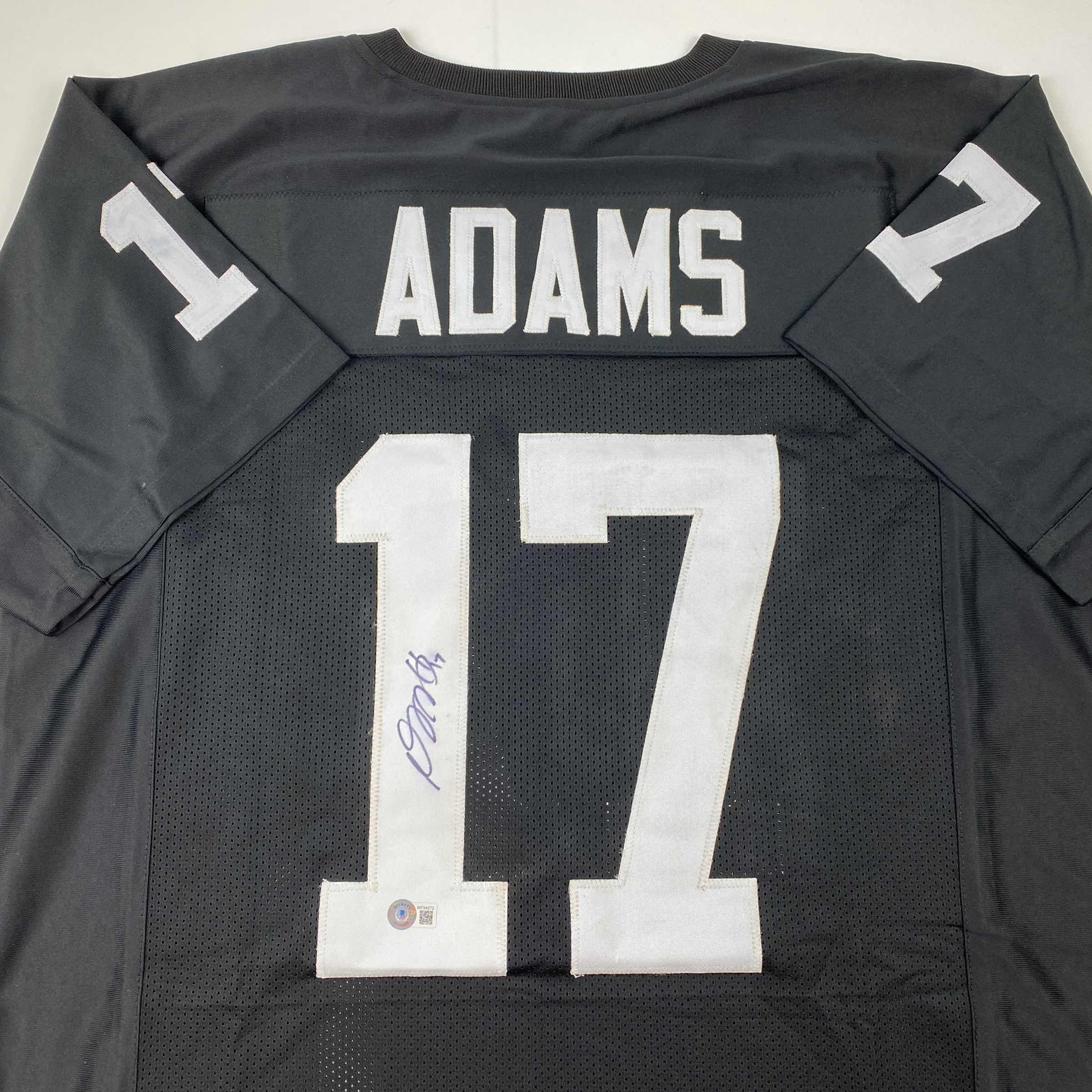 autographed-signed-davante-adams-las-vegas-oakland-black-football-jersey-beckett-bas-coa