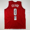 autographed-signed-damian-lillard-portland-red-basketball-jersey-jsa-coa