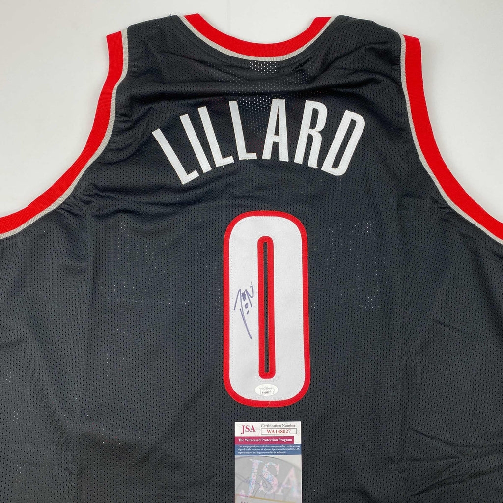 autographed-signed-damian-lillard-portland-black-basketball-jersey-jsa-coa