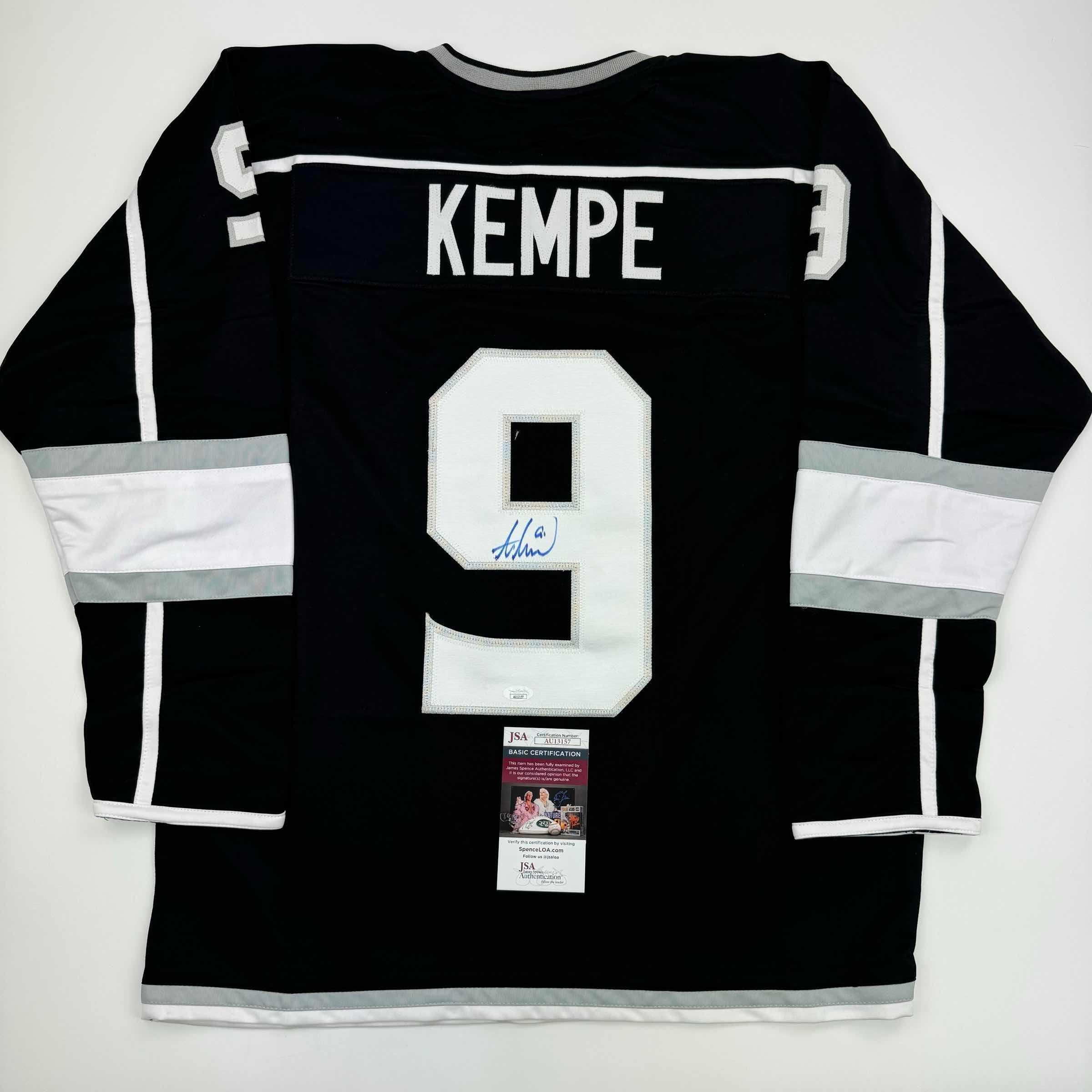 autographed-signed-adrian-kempe-los-angeles-la-black-hockey-jersey-jsa-coa