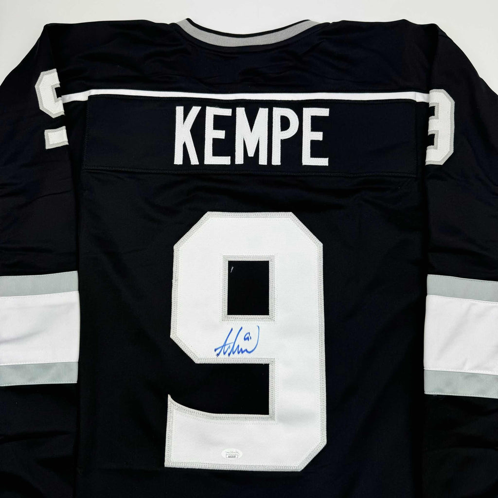 autographed-signed-adrian-kempe-los-angeles-la-black-hockey-jersey-jsa-coa