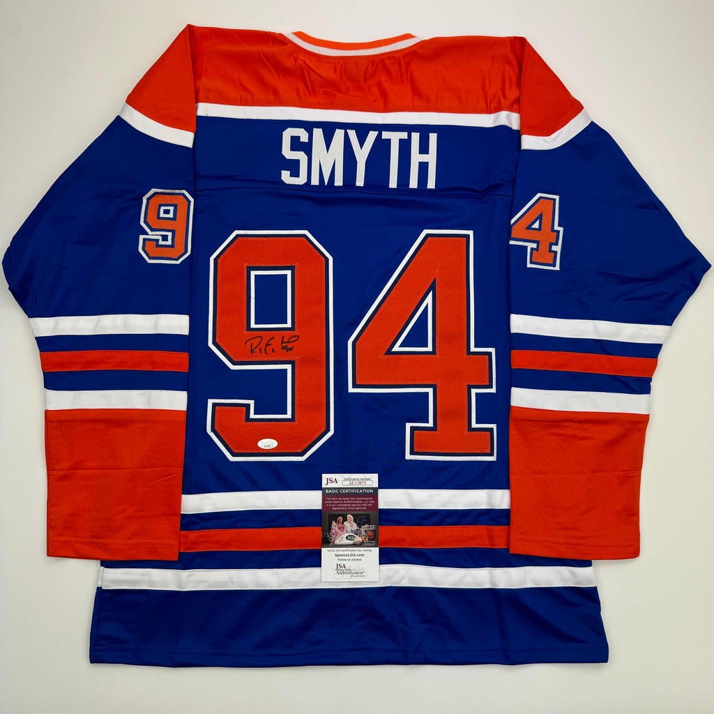 autographed-signed-ryan-smyth-edmonton-blue-hockey-jersey-jsa-coa