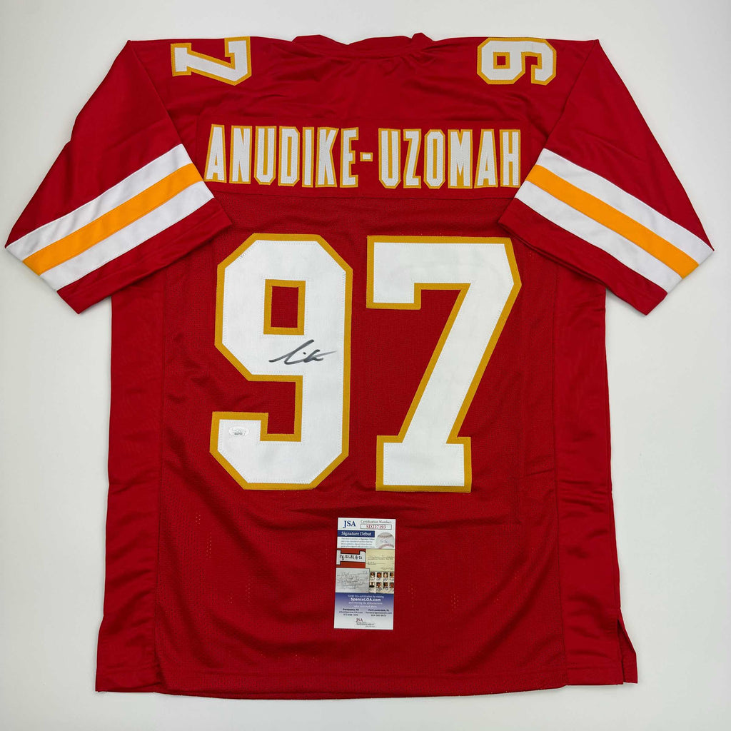 autographed-signed-felix-anudike-uzomah-kansas-city-red-football-jersey-jsa-coa