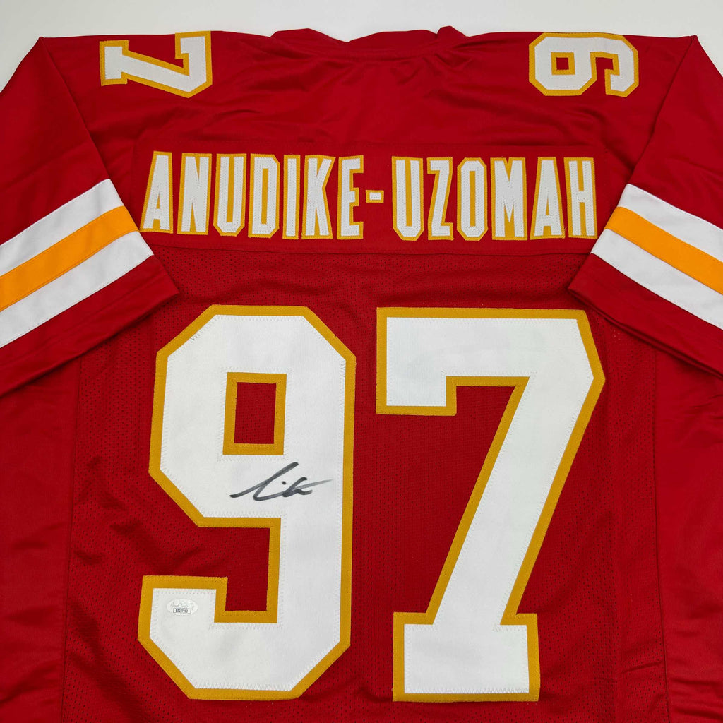 autographed-signed-felix-anudike-uzomah-kansas-city-red-football-jersey-jsa-coa