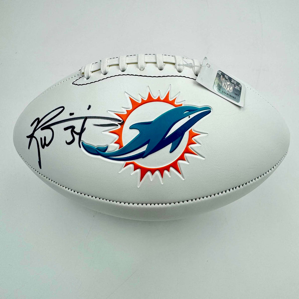 autographed-signed-ricky-williams-miami-dolphins-full-size-f-s-white-panel-logo-football-jsa-coa
