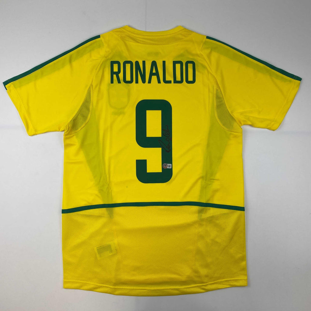 autographed-signed-ronaldo-nazario-brazil-yellow-soccer-jersey-beckett-bas-coa