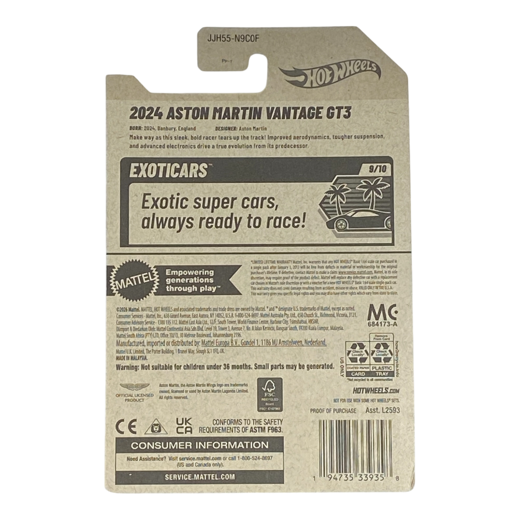 Hot Wheels 2024 Aston Martin Vantage GT3 - Exoticars Series 9/10