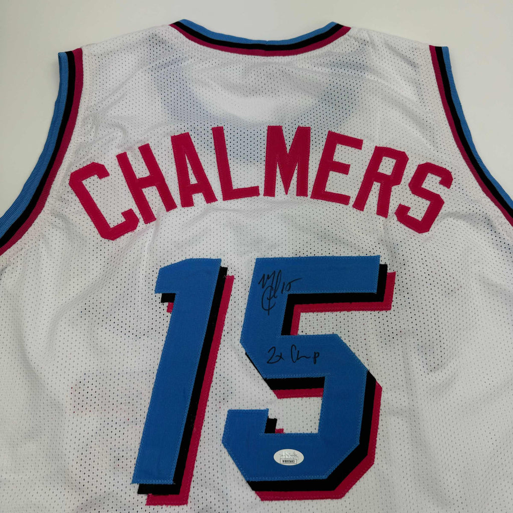 autographed-signed-mario-chalmers-miami-vice-white-basketball-jersey-jsa-coa