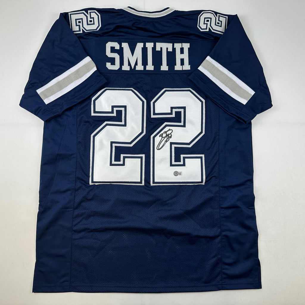 autographed-signed-emmitt-smith-dallas-blue-football-jersey-beckett-bas-coa