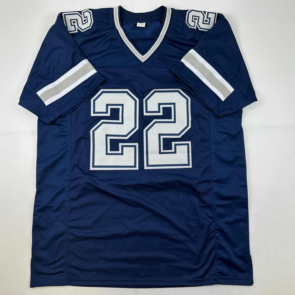 autographed-signed-emmitt-smith-dallas-blue-football-jersey-beckett-bas-coa