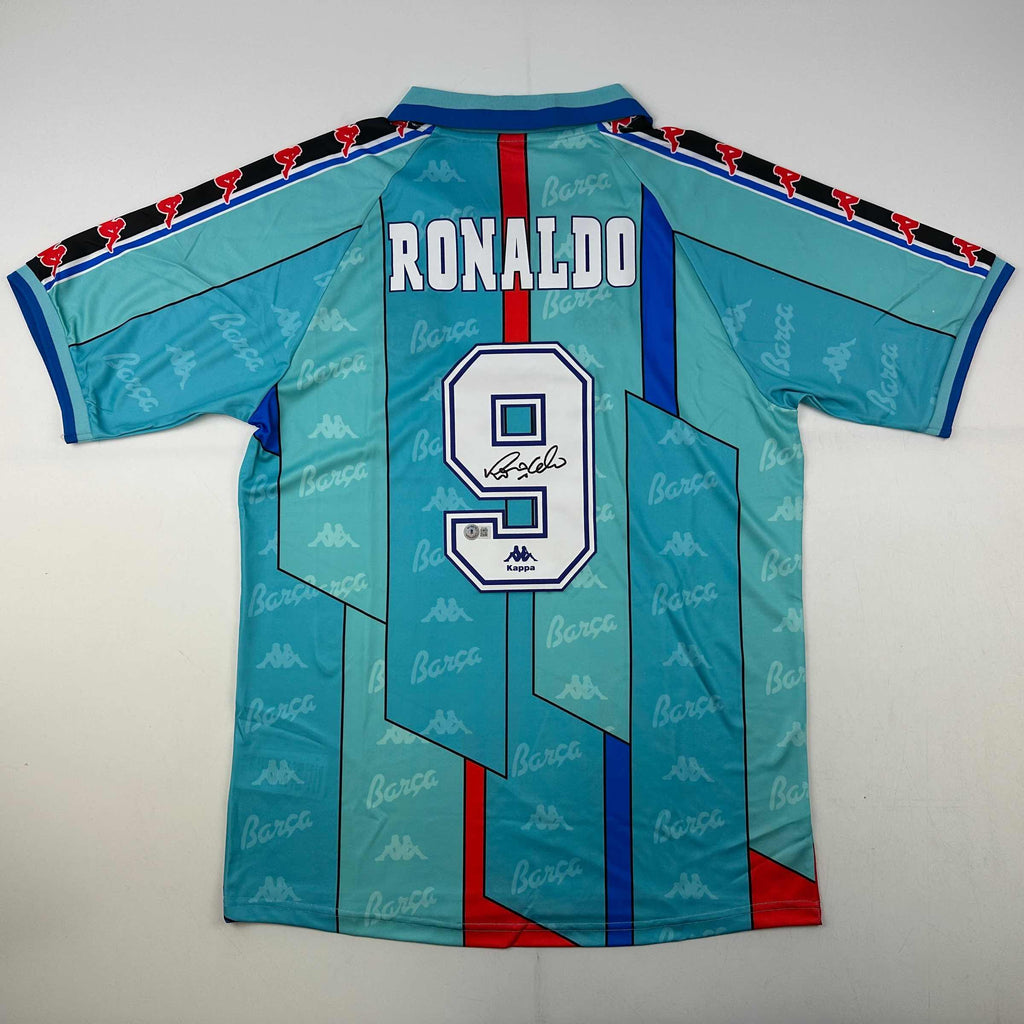 autographed-signed-ronaldo-nazario-fc-barcelona-1996-97-teal-soccer-jersey-beckett-bas-coa