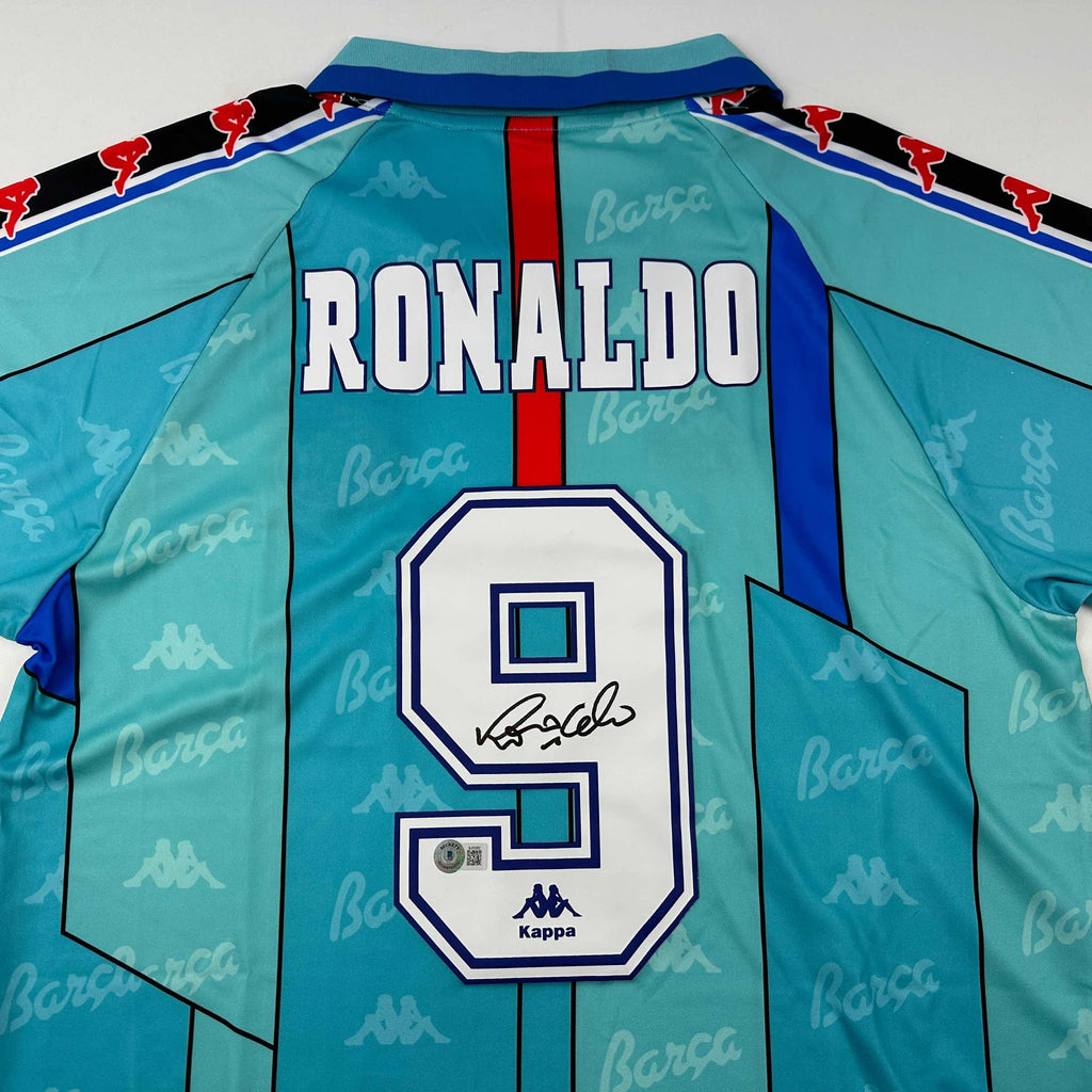 autographed-signed-ronaldo-nazario-fc-barcelona-1996-97-teal-soccer-jersey-beckett-bas-coa