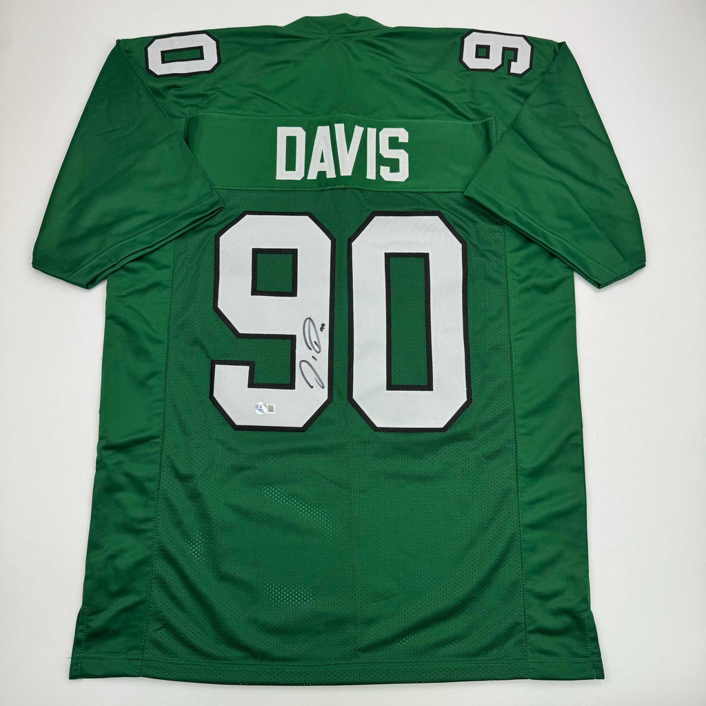 autographed-signed-jordan-davis-philadelphia-kelly-green-football-jersey-beckett-bas-coa