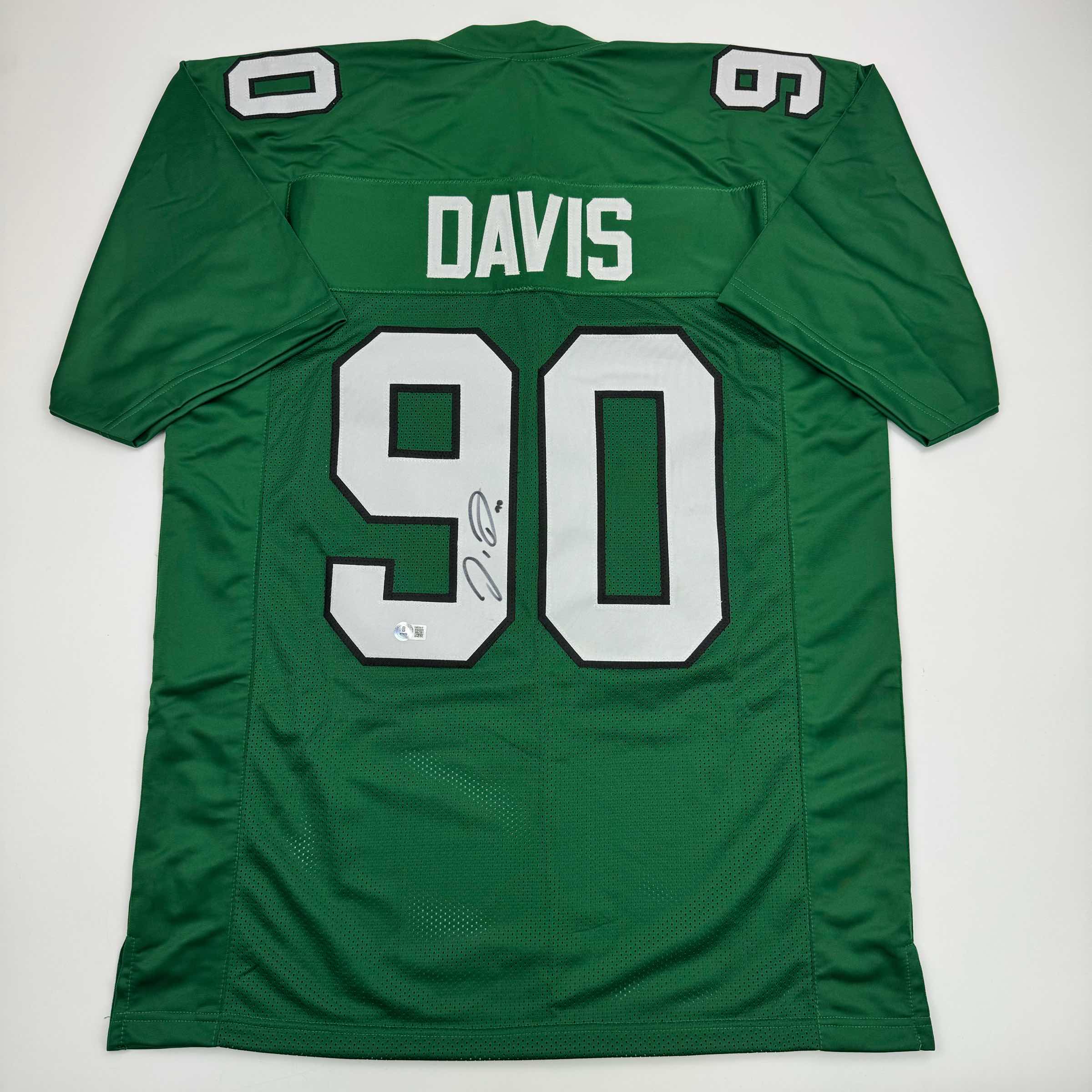 autographed-signed-jordan-davis-philadelphia-kelly-green-football-jersey-beckett-bas-coa