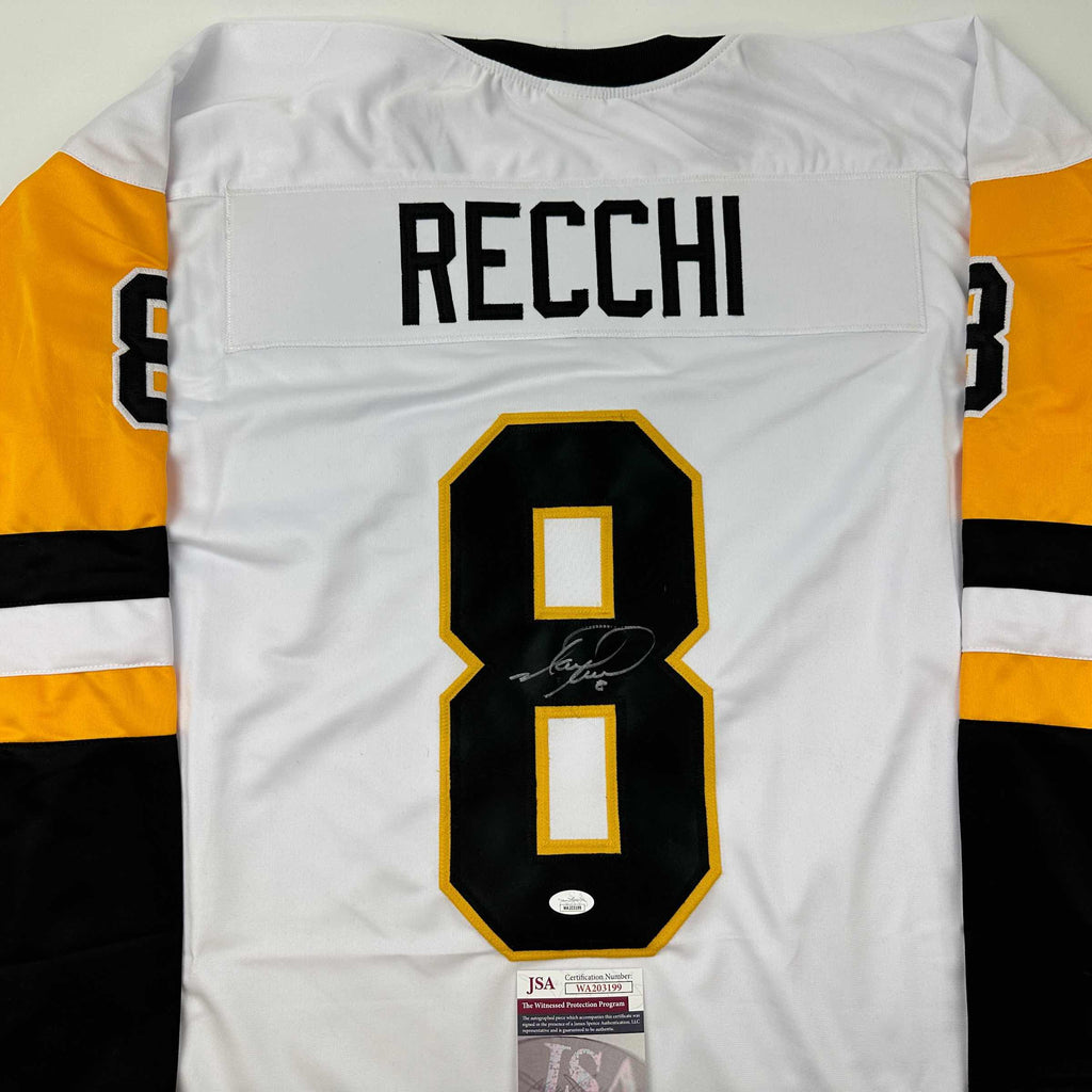 autographed-signed-mark-recchi-pittsburgh-white-hockey-jersey-jsa-coa