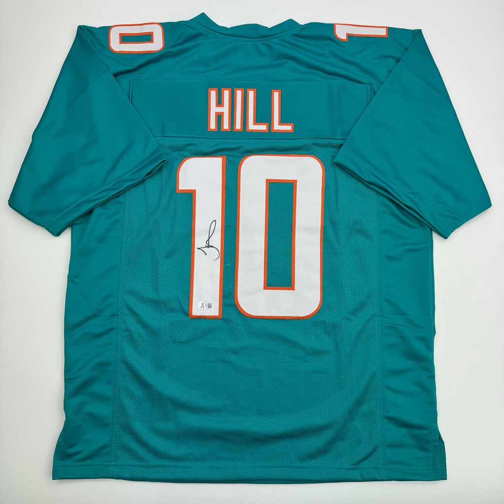 autographed-signed-tyreek-hill-miami-teal-football-jersey-beckett-bas-coa