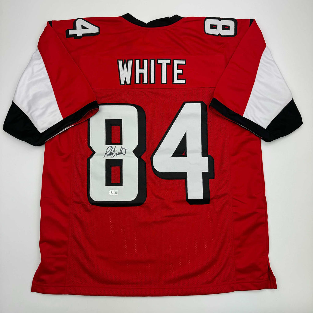 autographed-signed-roddy-white-atlanta-red-football-jersey-beckett-bas-coa