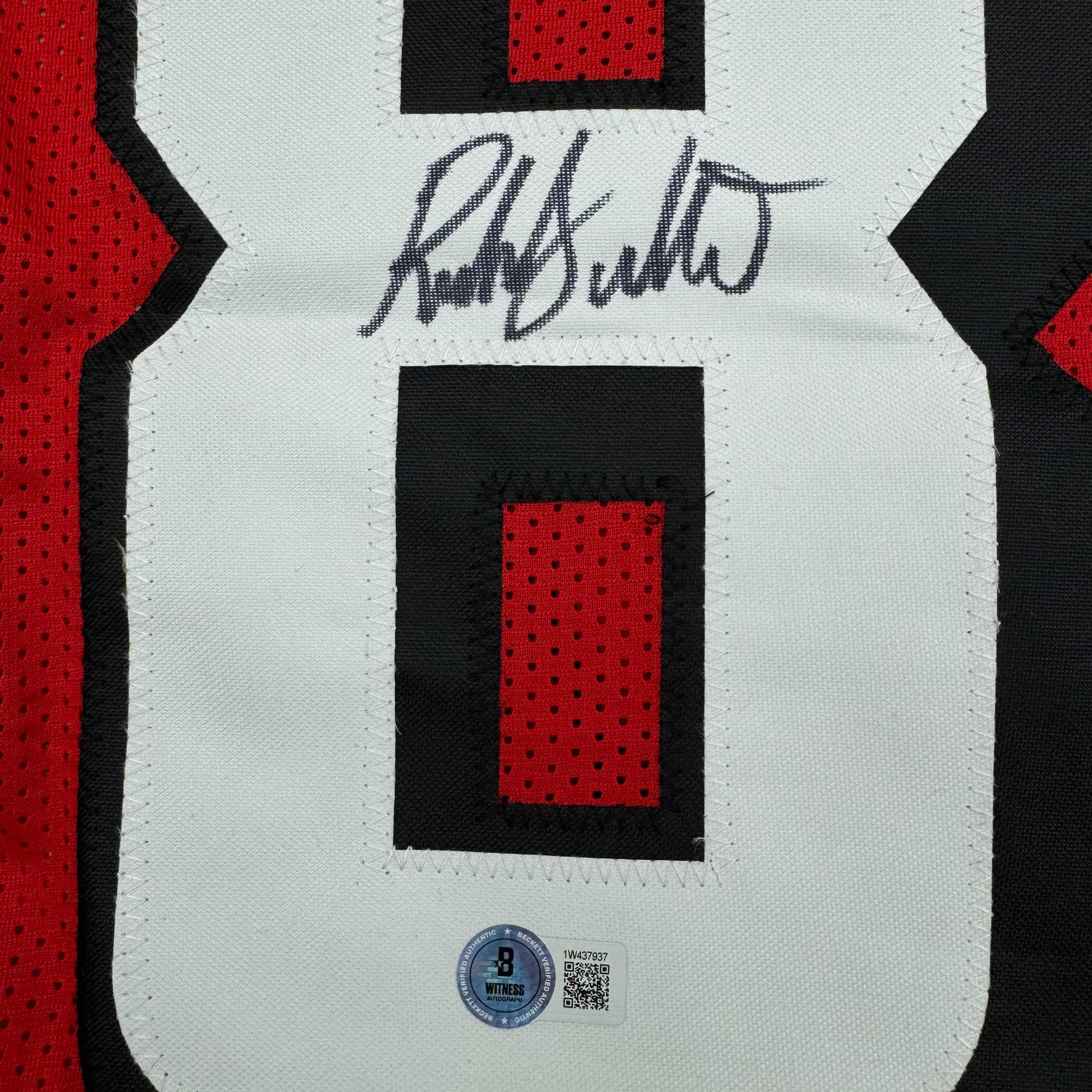 autographed-signed-roddy-white-atlanta-red-football-jersey-beckett-bas-coa