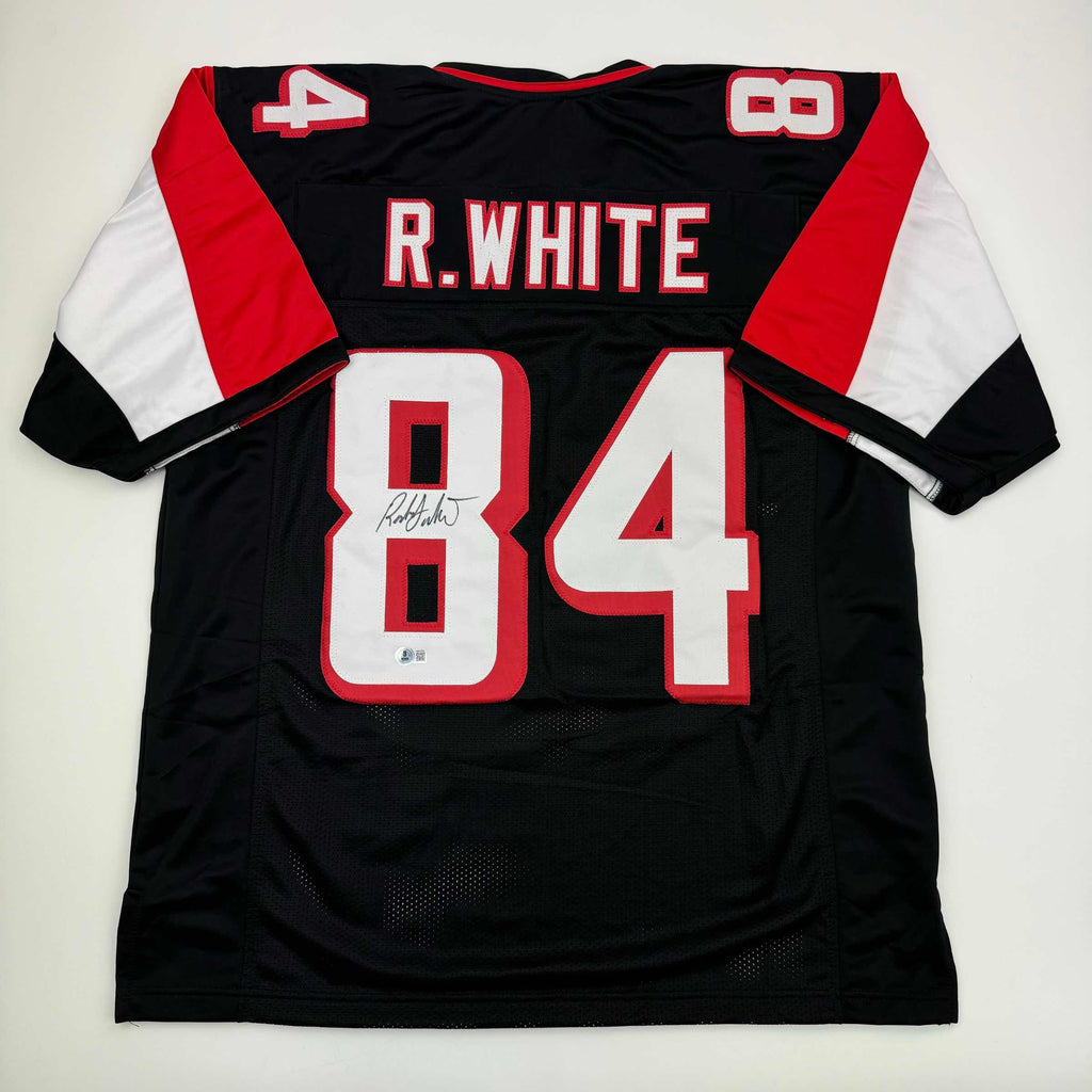 autographed-signed-roddy-white-atlanta-black-football-jersey-beckett-bas-coa