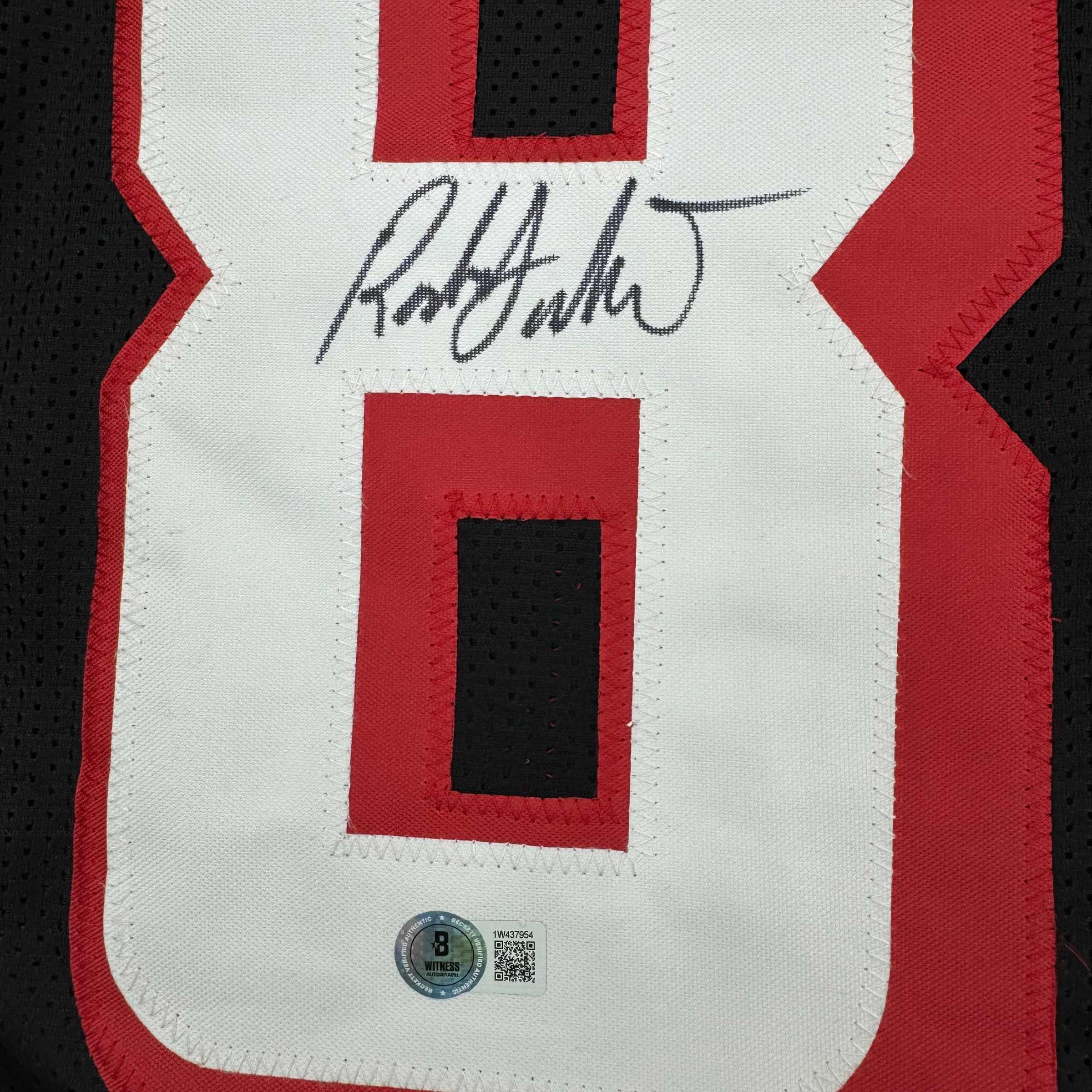 autographed-signed-roddy-white-atlanta-black-football-jersey-beckett-bas-coa