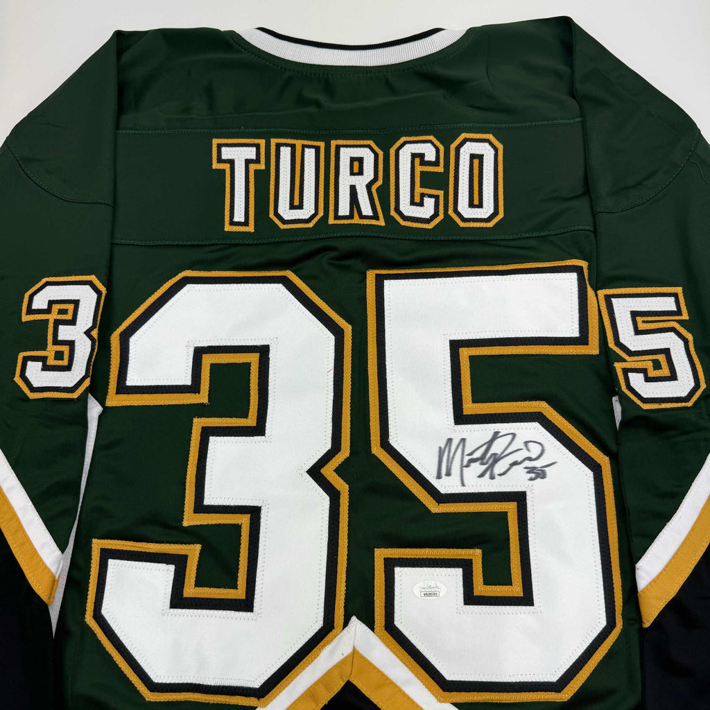 autographed-signed-marty-turco-dallas-green-hockey-jersey-jsa-coa
