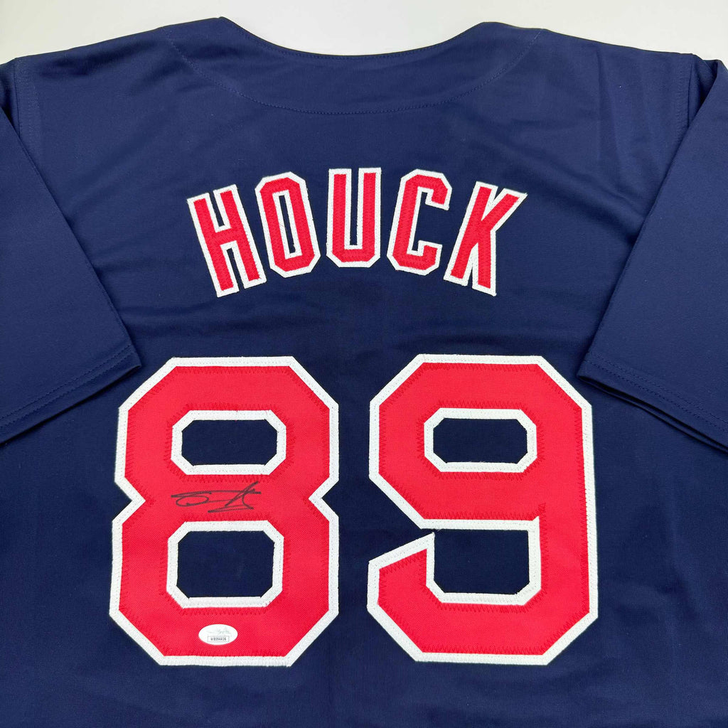 autographed-signed-tanner-houck-boston-blue-baseball-jersey-jsa-coa